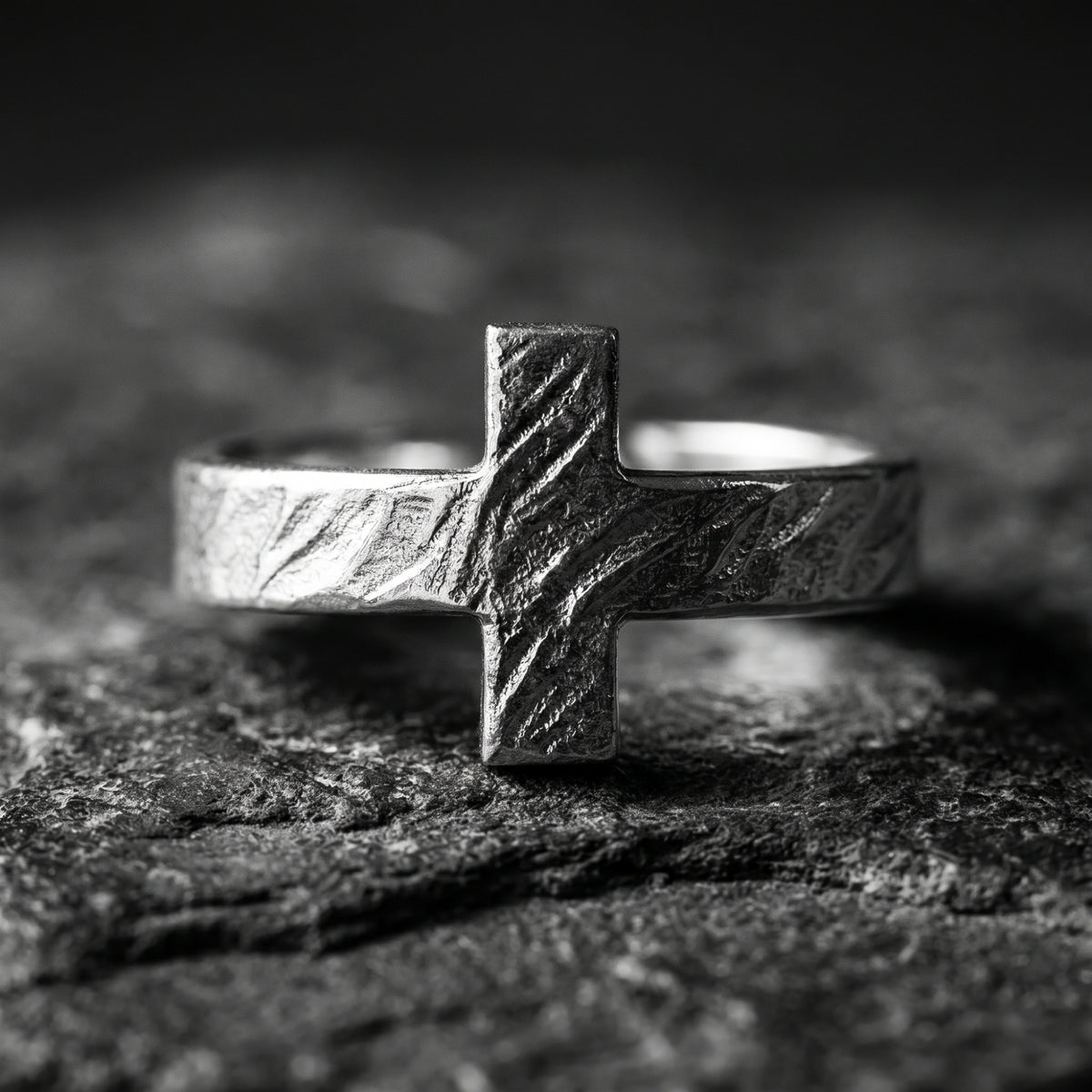 The Textured Cross Ring