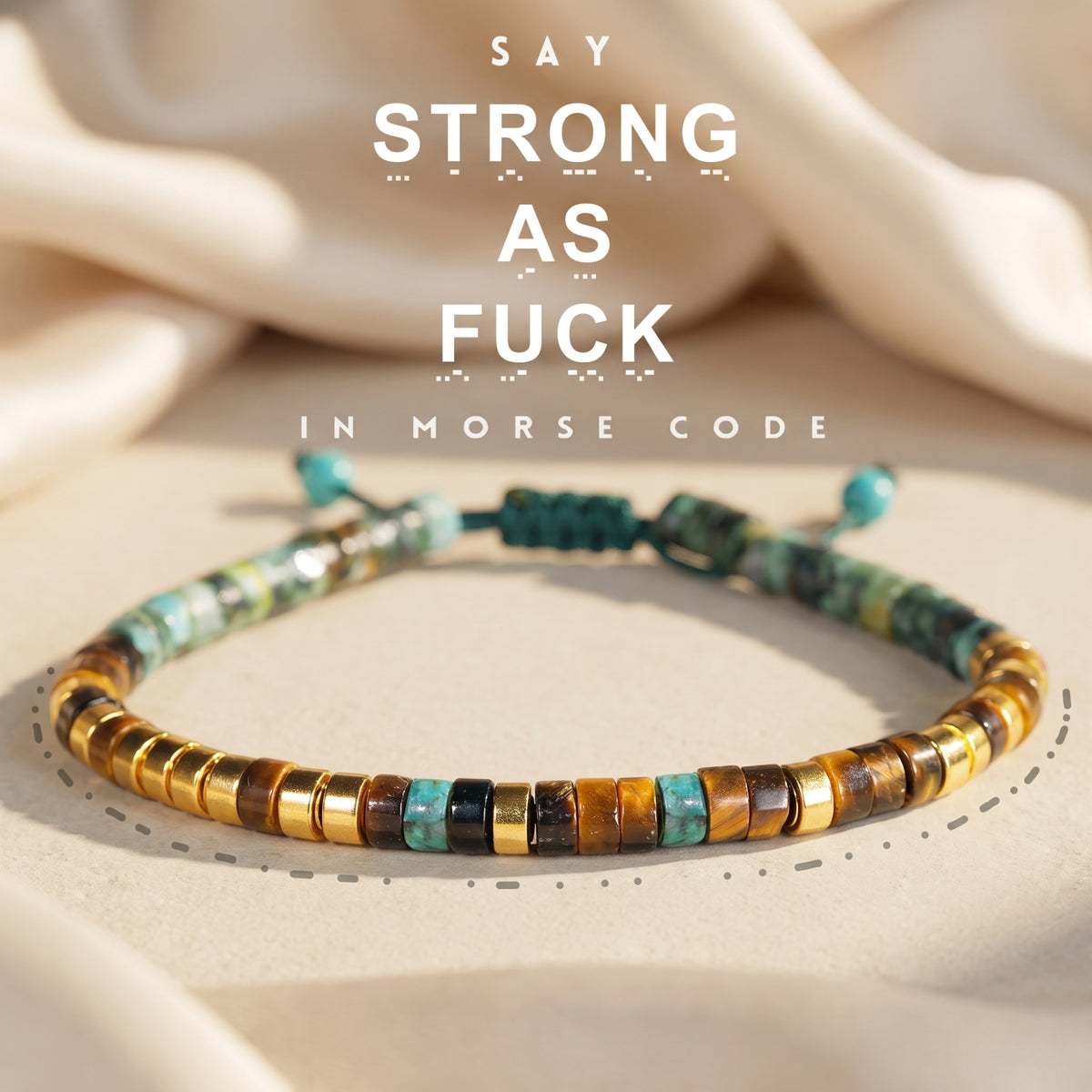 The Tiger Eye Morse Code Bracelet