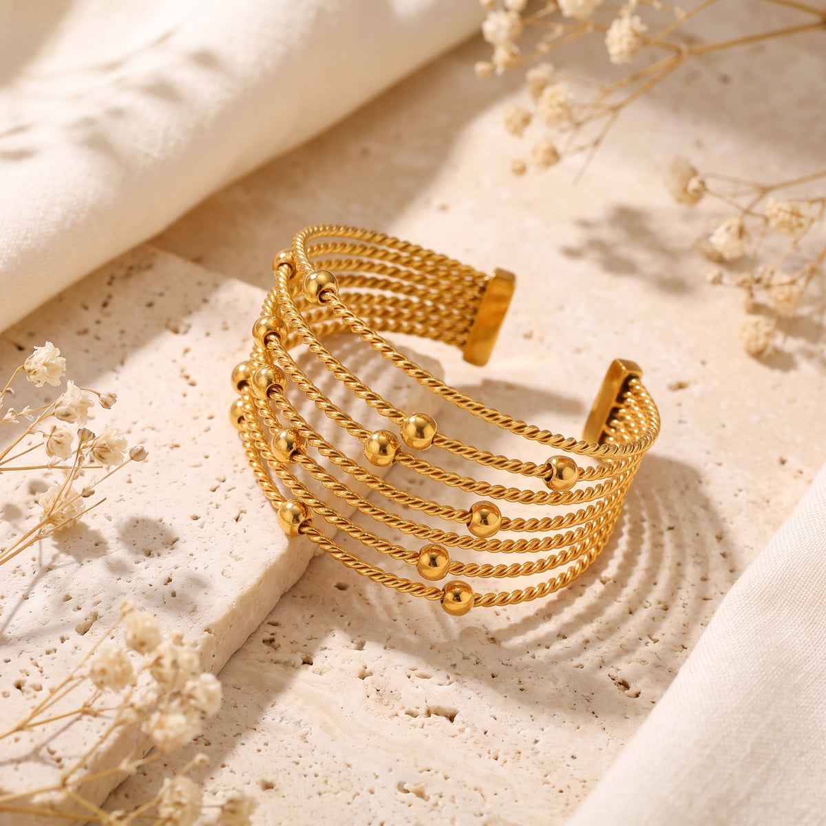 The Sculptural Cable Cuff Bracelet