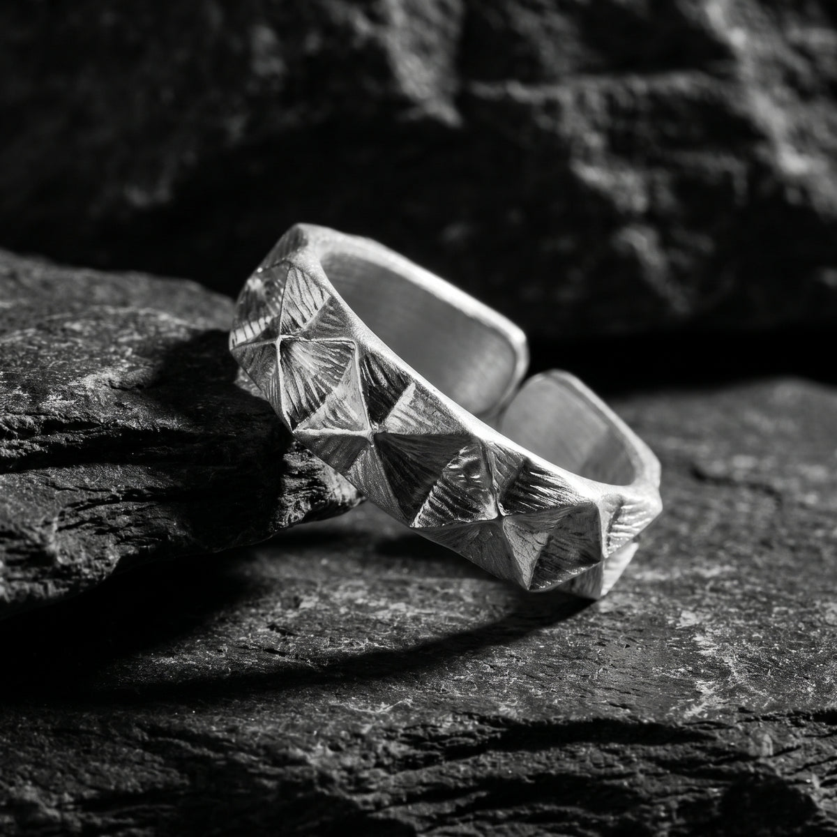 The Faceted Pyramid Ring