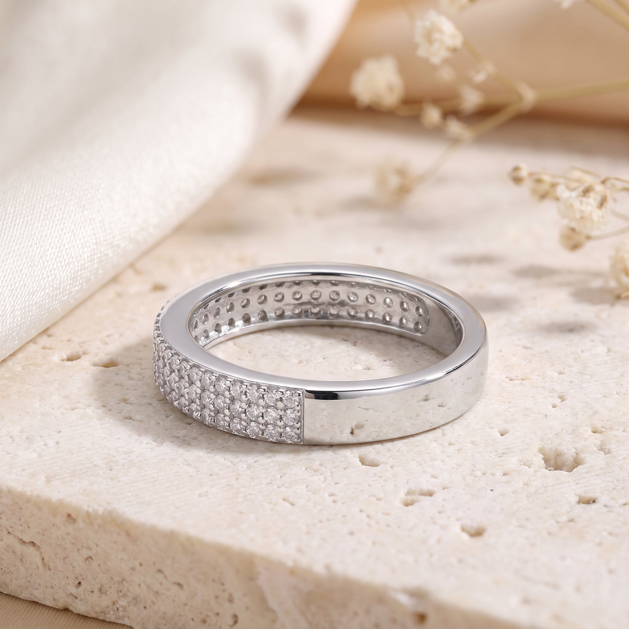 The Triple Pave Band Ring
