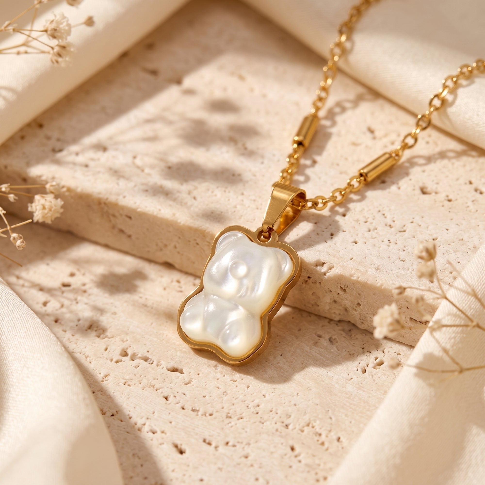 The Pearlescent Bear Necklace
