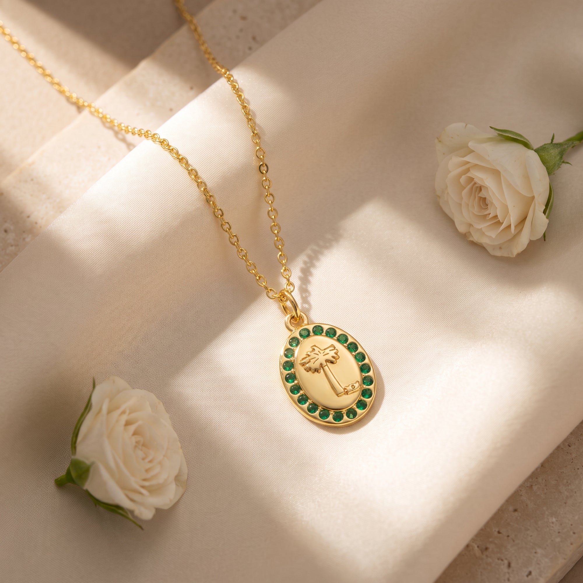 The Tropic Palm Medallion Necklace