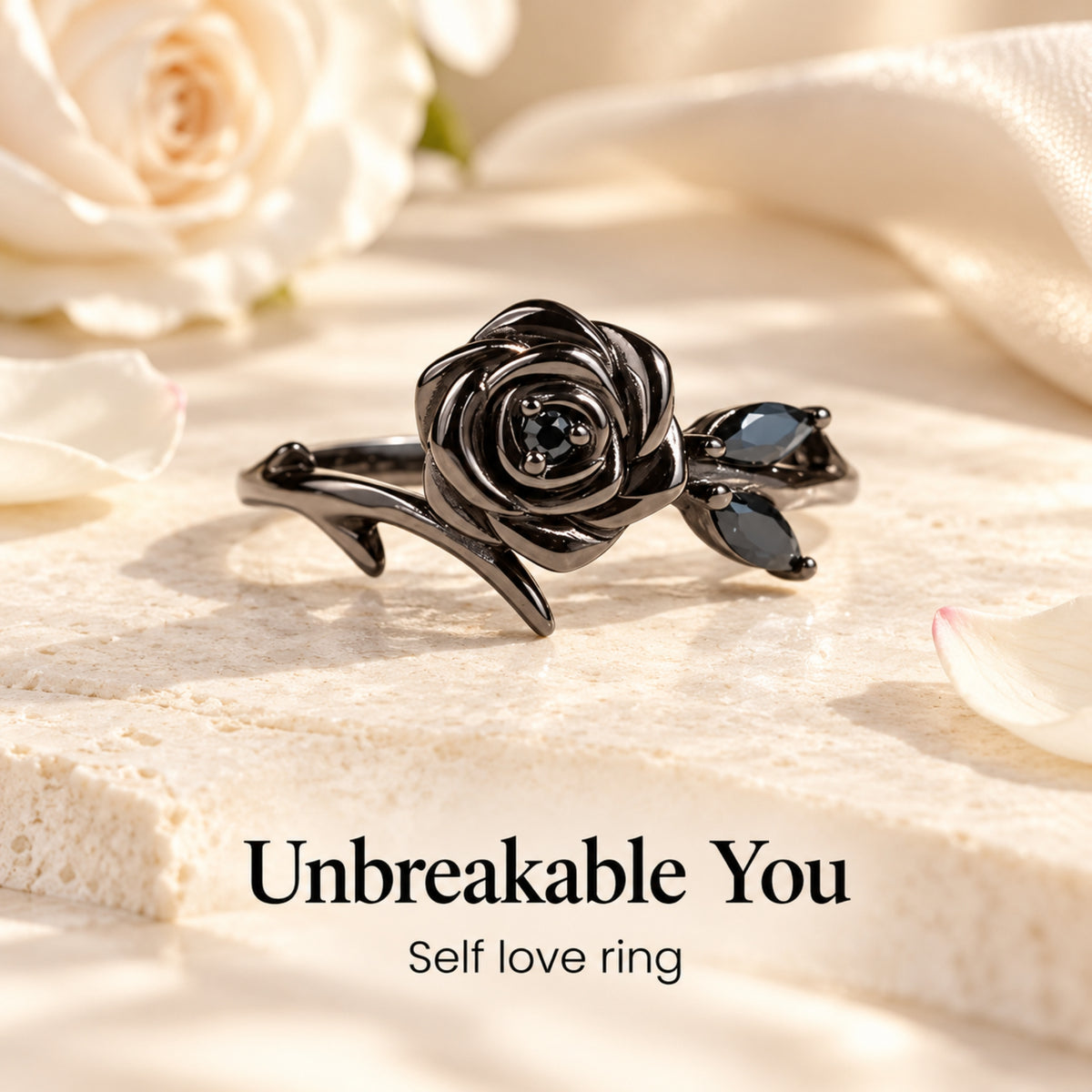 The Black Rose Vine Ring