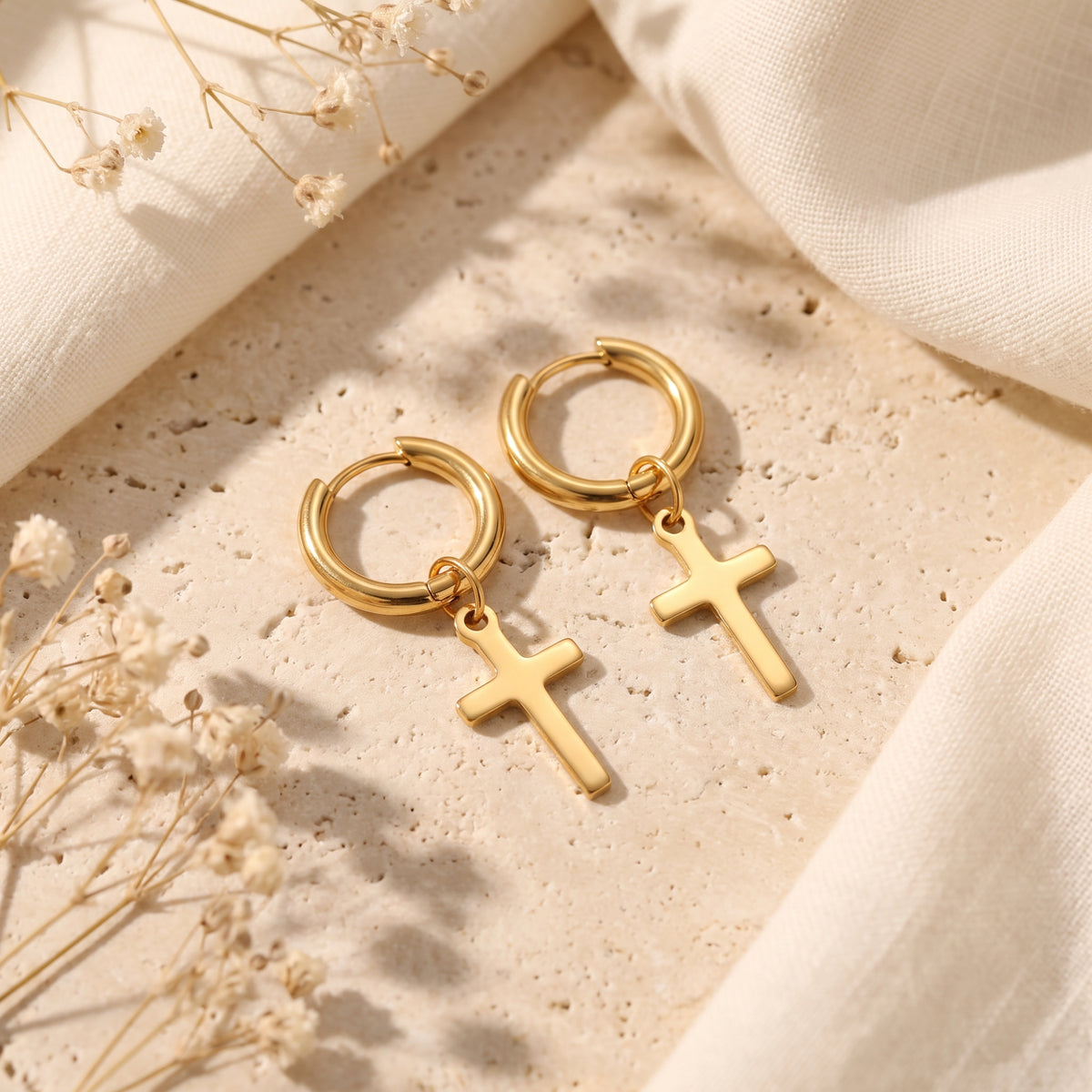 The Cross Drop Earrings