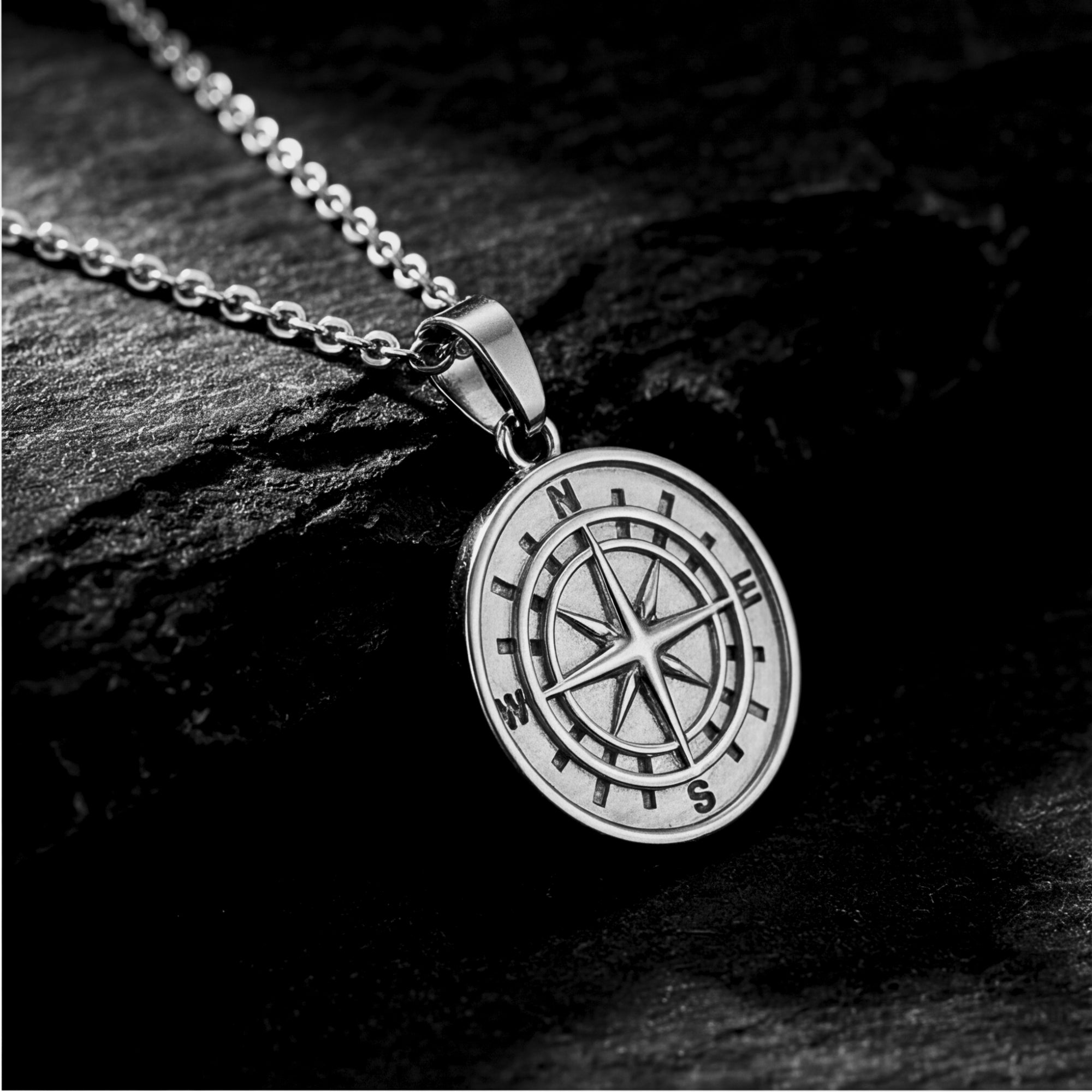 Navigator Compass Pendant - Silver