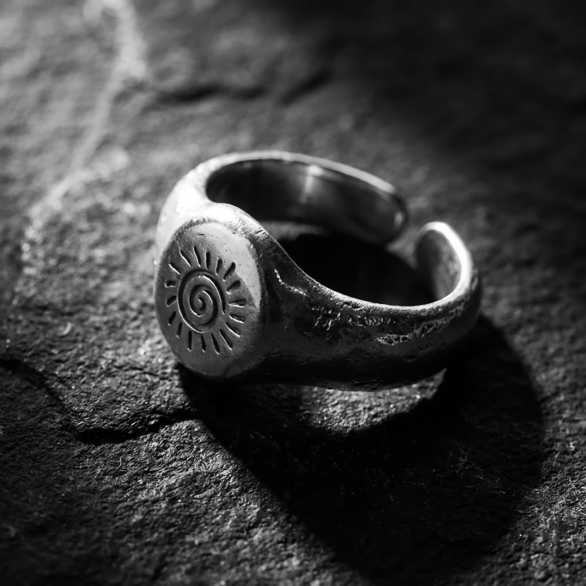 The Solar Spiral Signet Ring