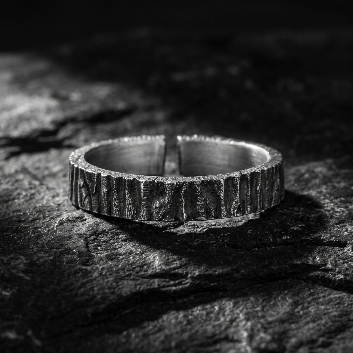 The Bark Textured Open Ring