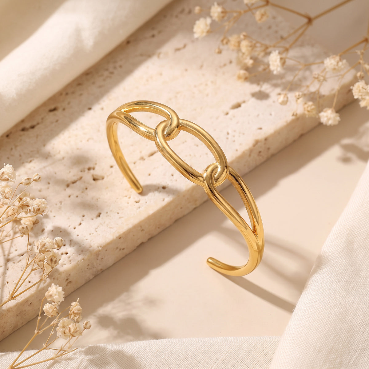The Sculptural Link Cuff Bracelet
