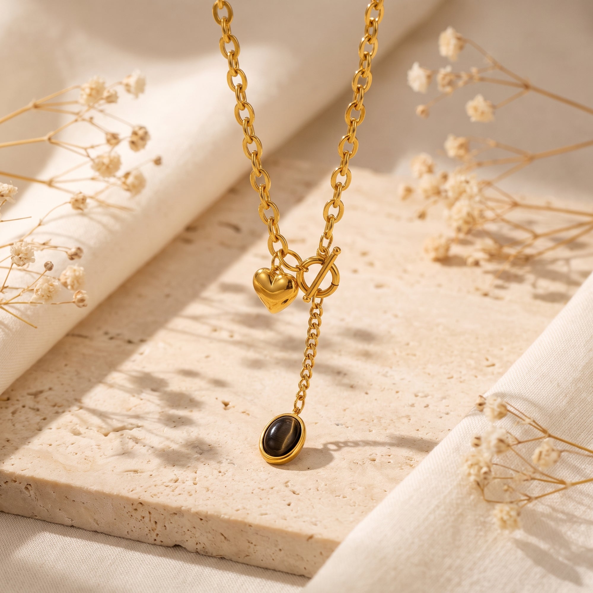 The Midnight Heart Lariat Necklace