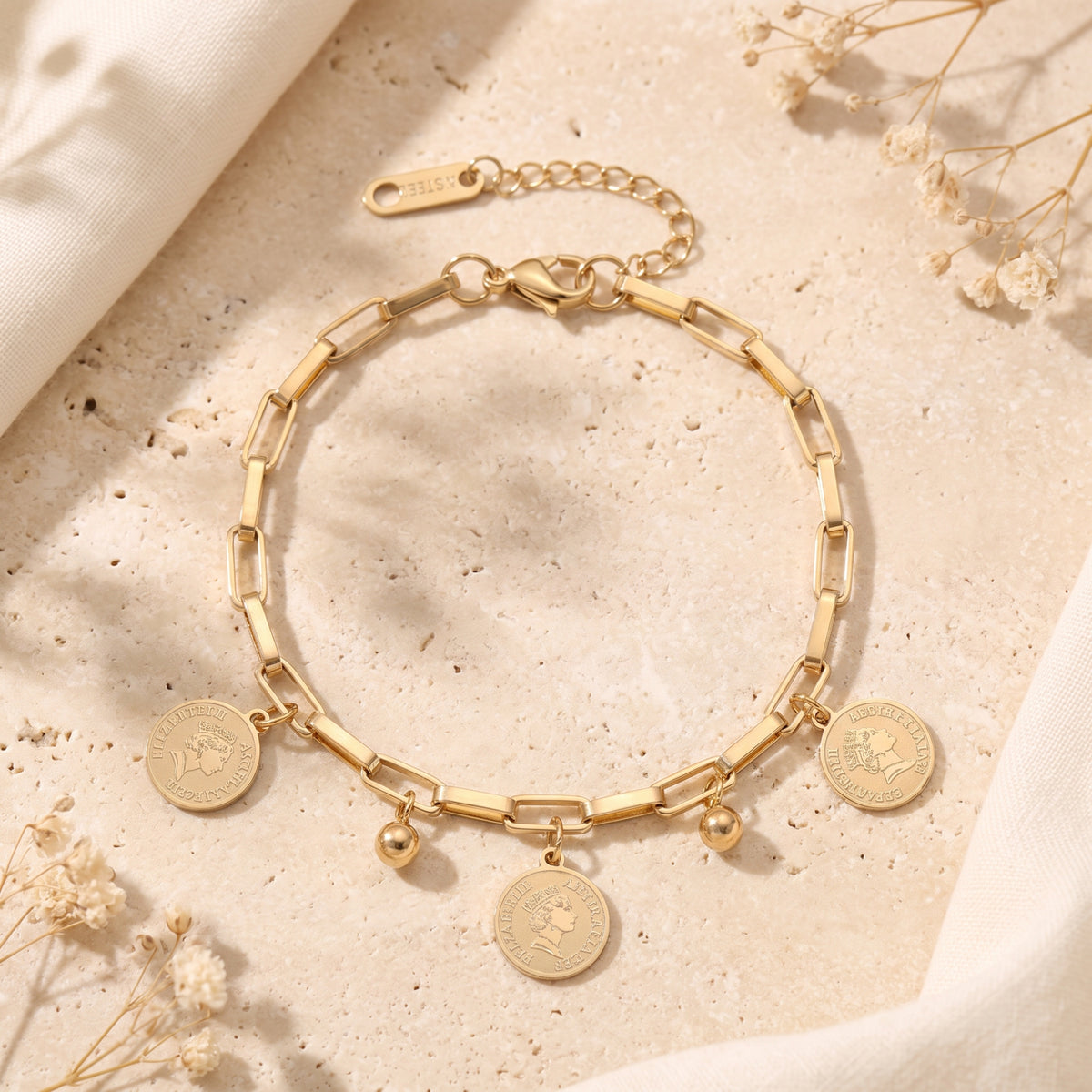 The Coin Charm Link Bracelet