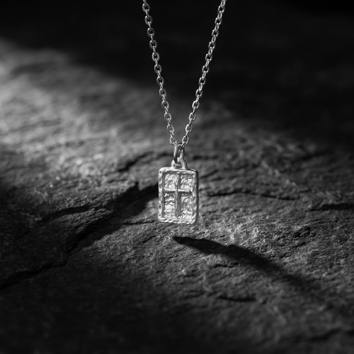 The Textured Cross Pendant Necklace