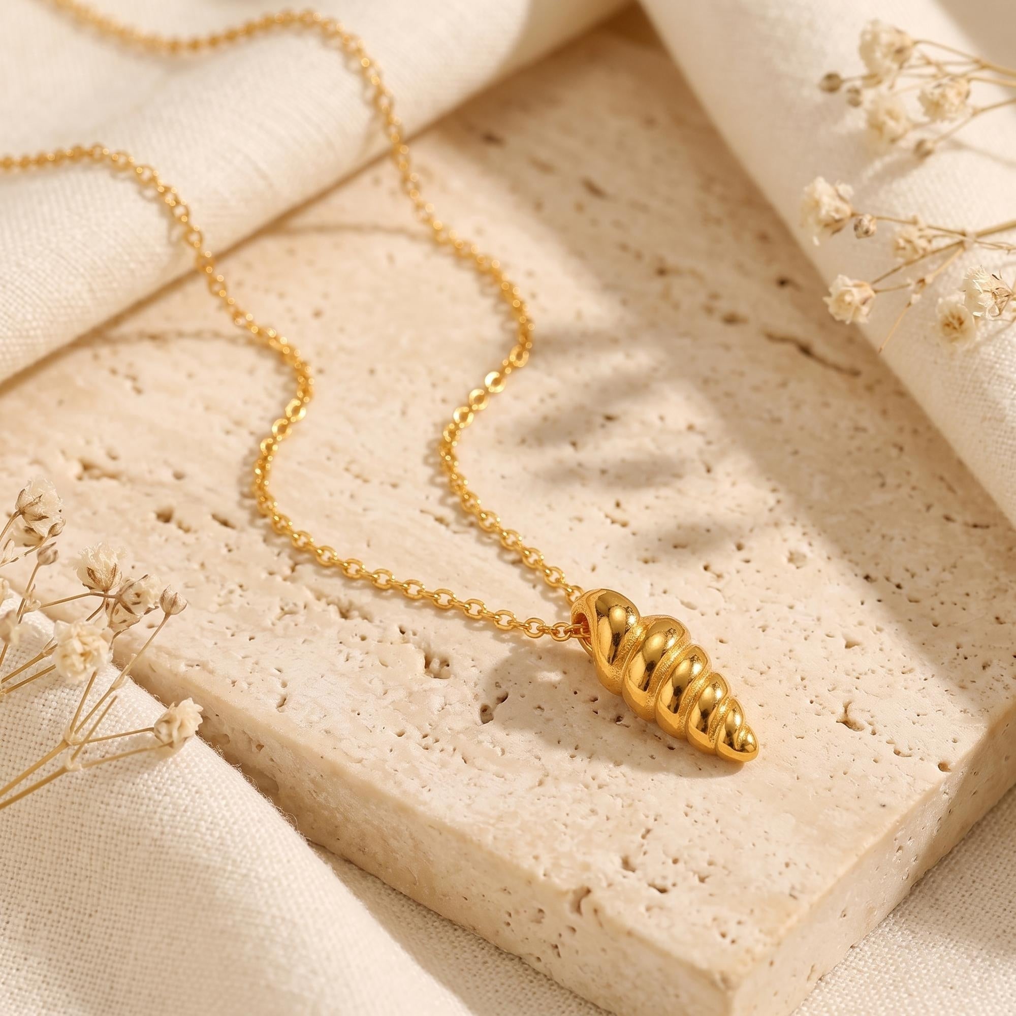 The Elysian Spiral Shell Necklace