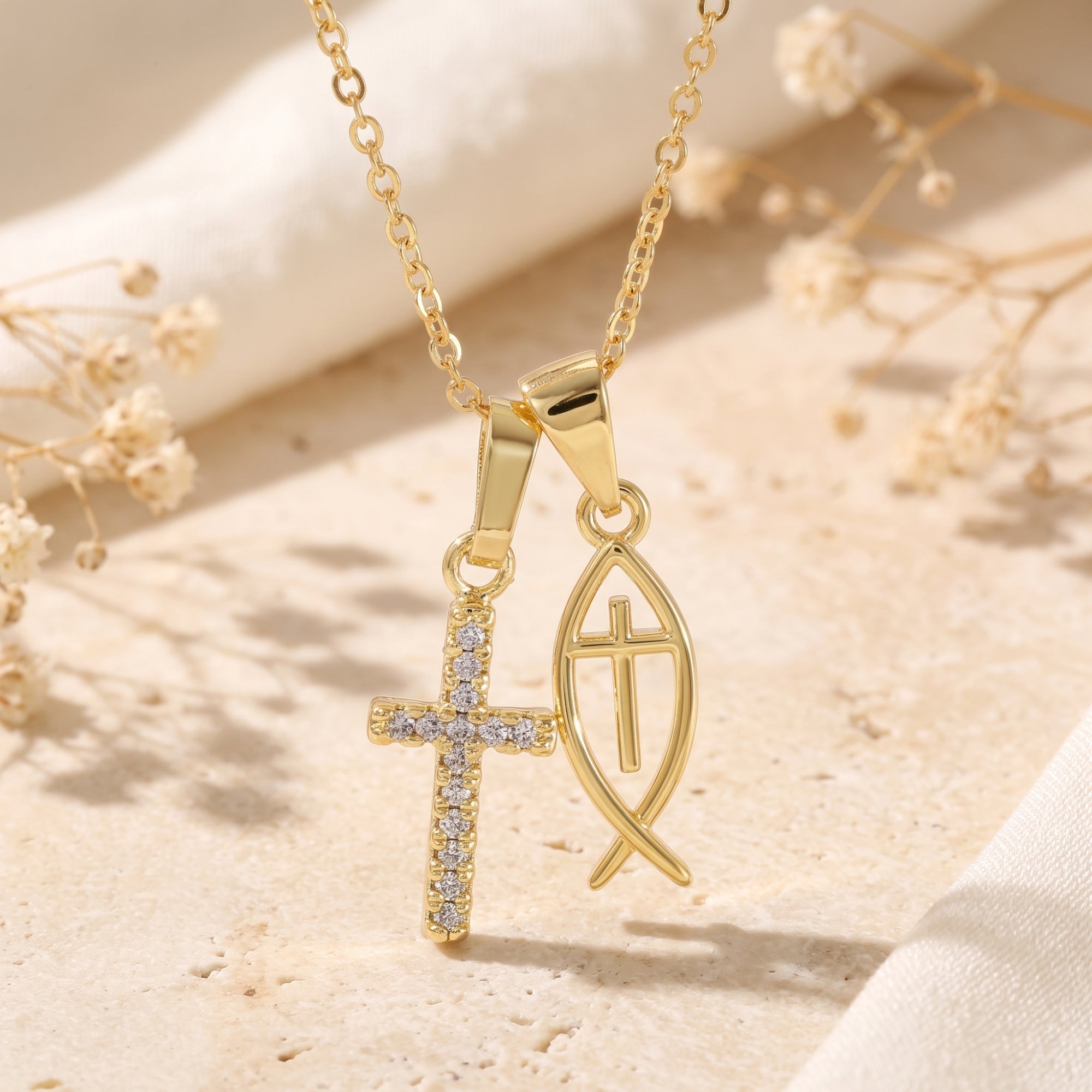 The Covenant Cross & Fish Necklace