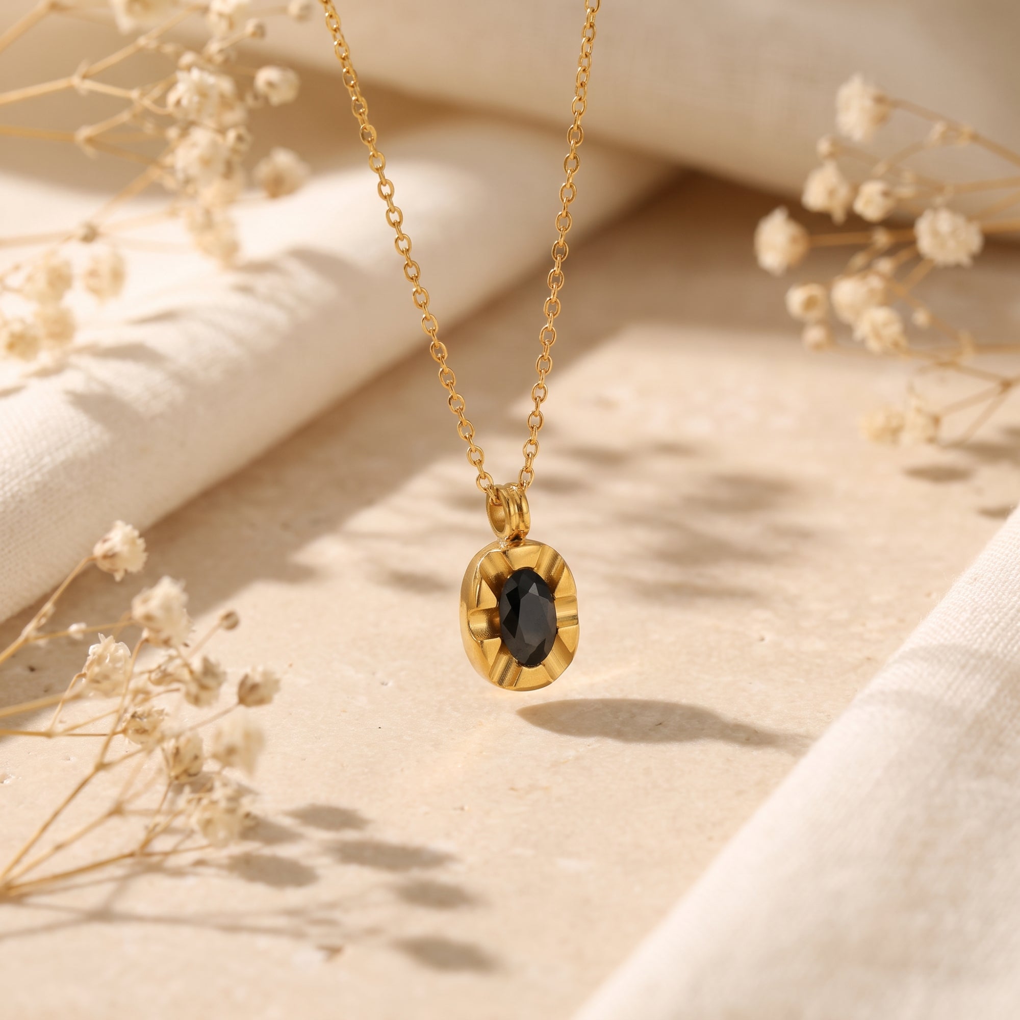 The Fluted Oval Medallion Necklace