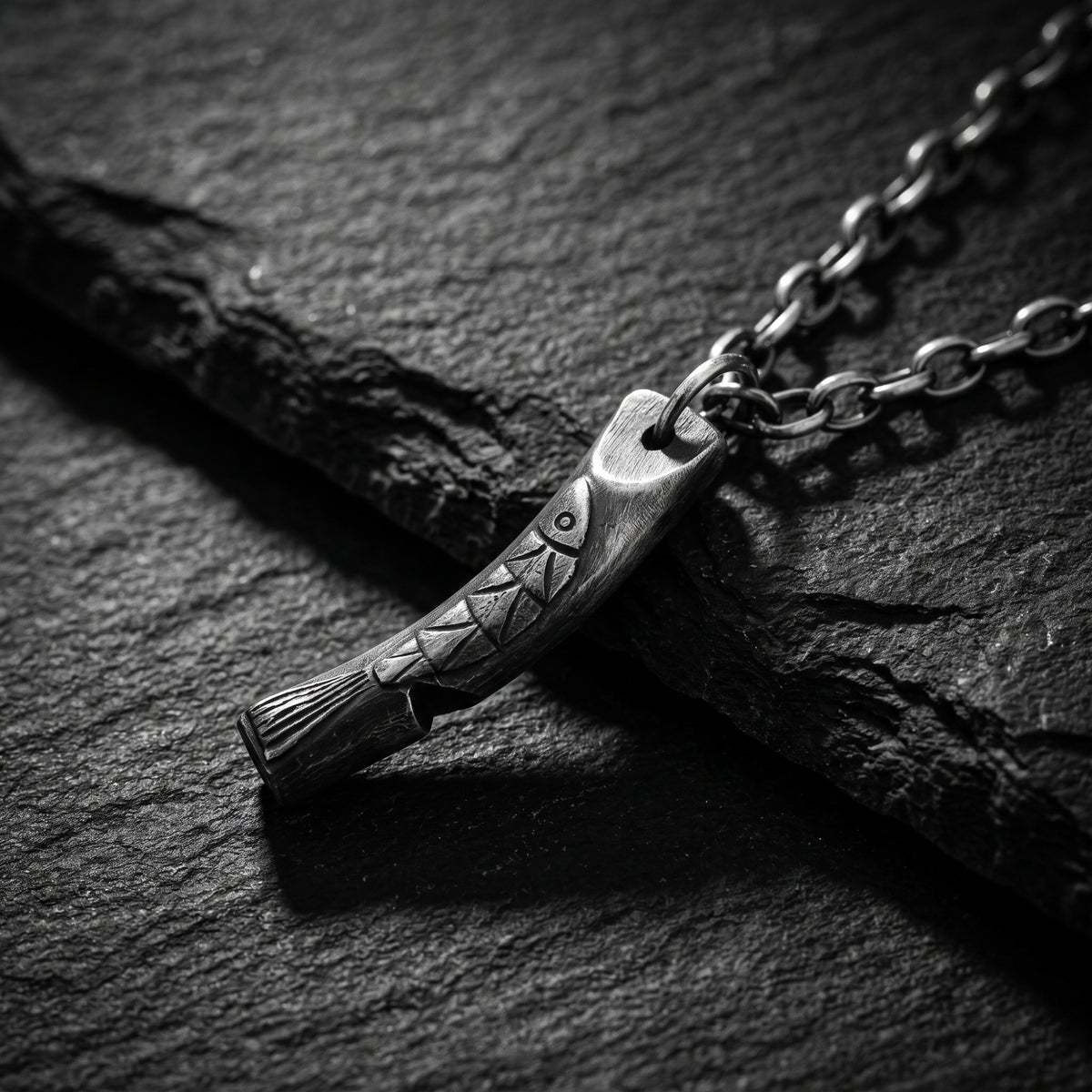 The Carved Fish Pendant Necklace