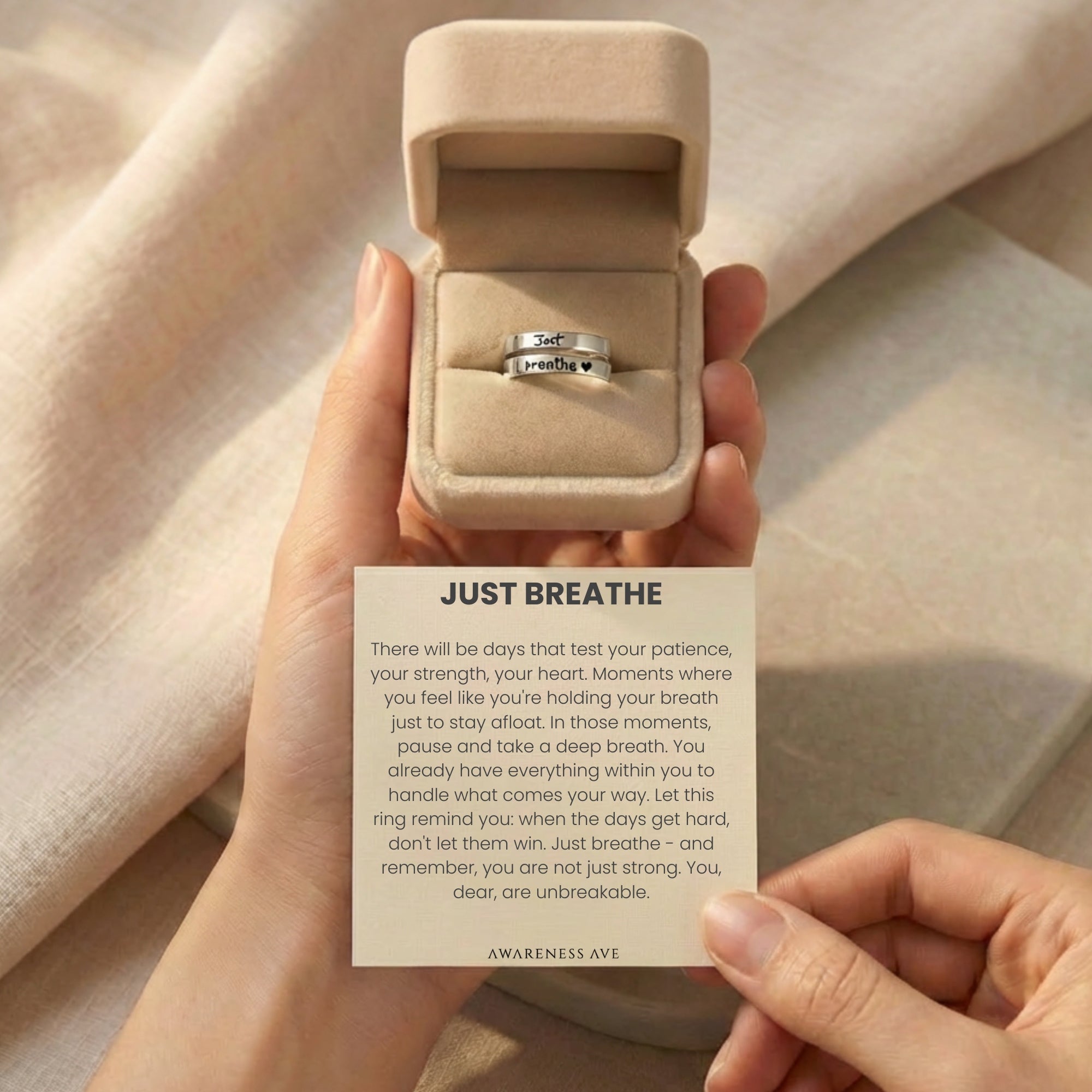 The 'Just Breathe' Adjustable Wrap Ring
