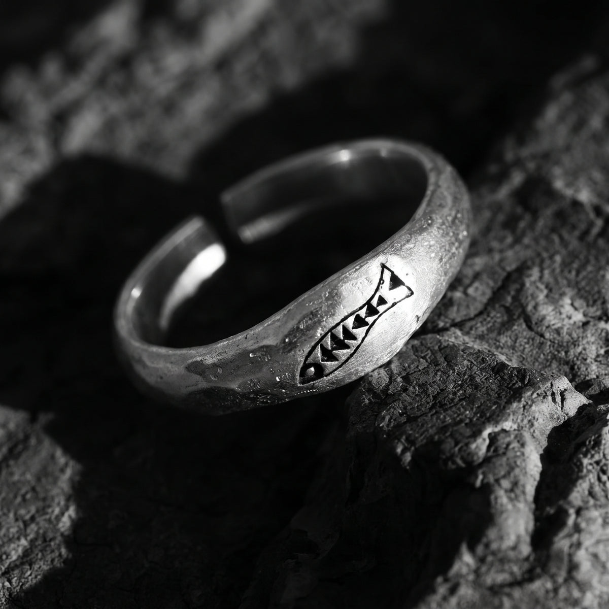 The Carved Fish Open Ring