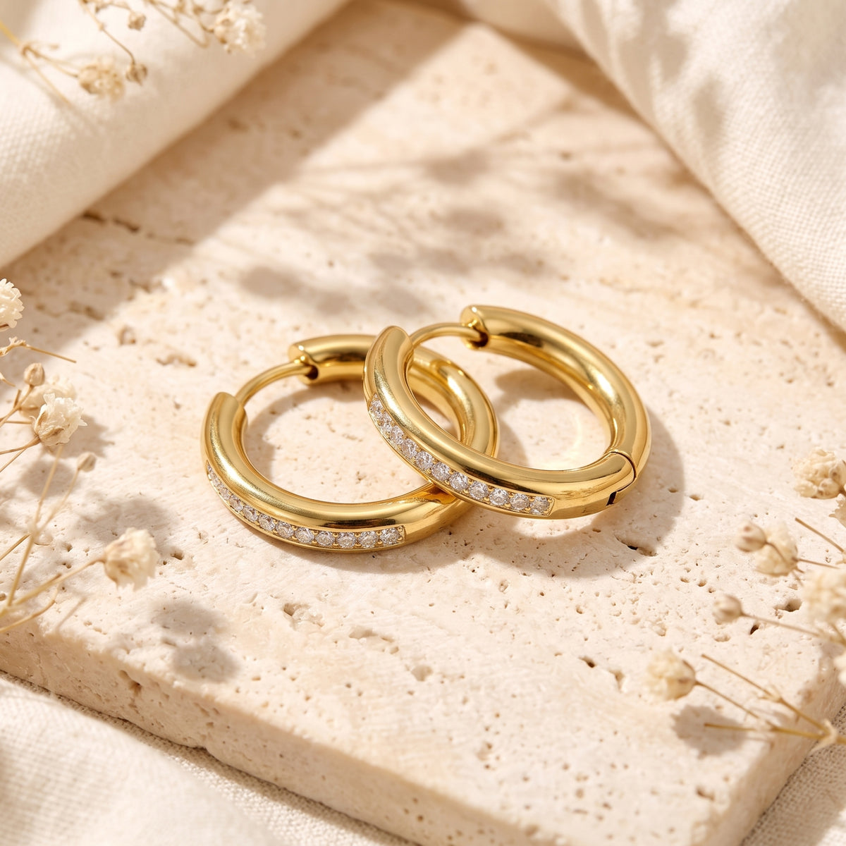 The Pave Huggie Earrings
