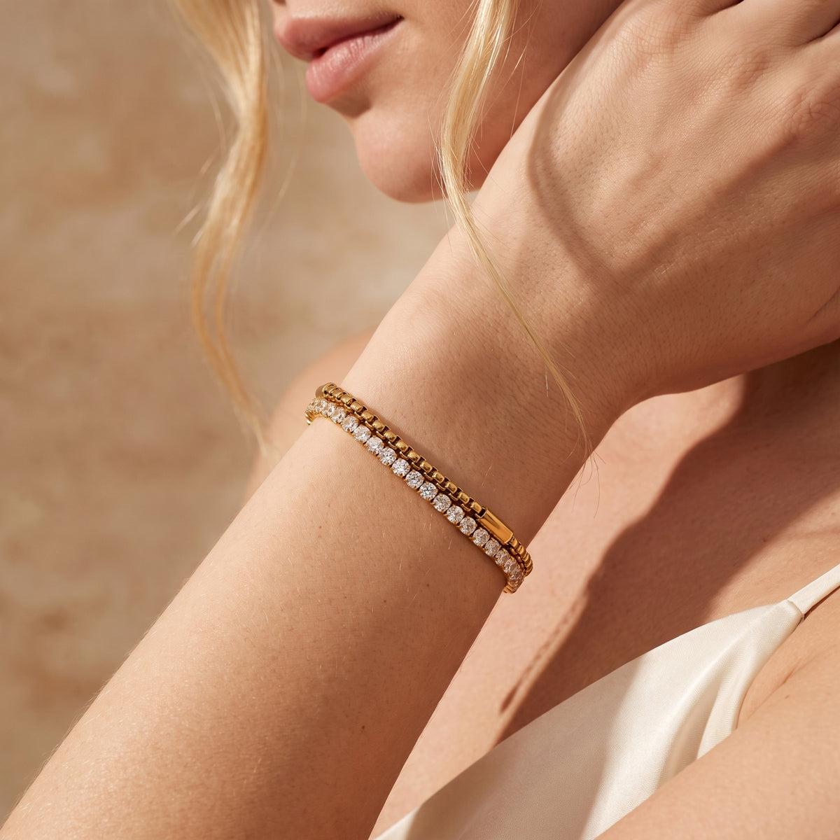 The Layered Tennis Chain Bracelet