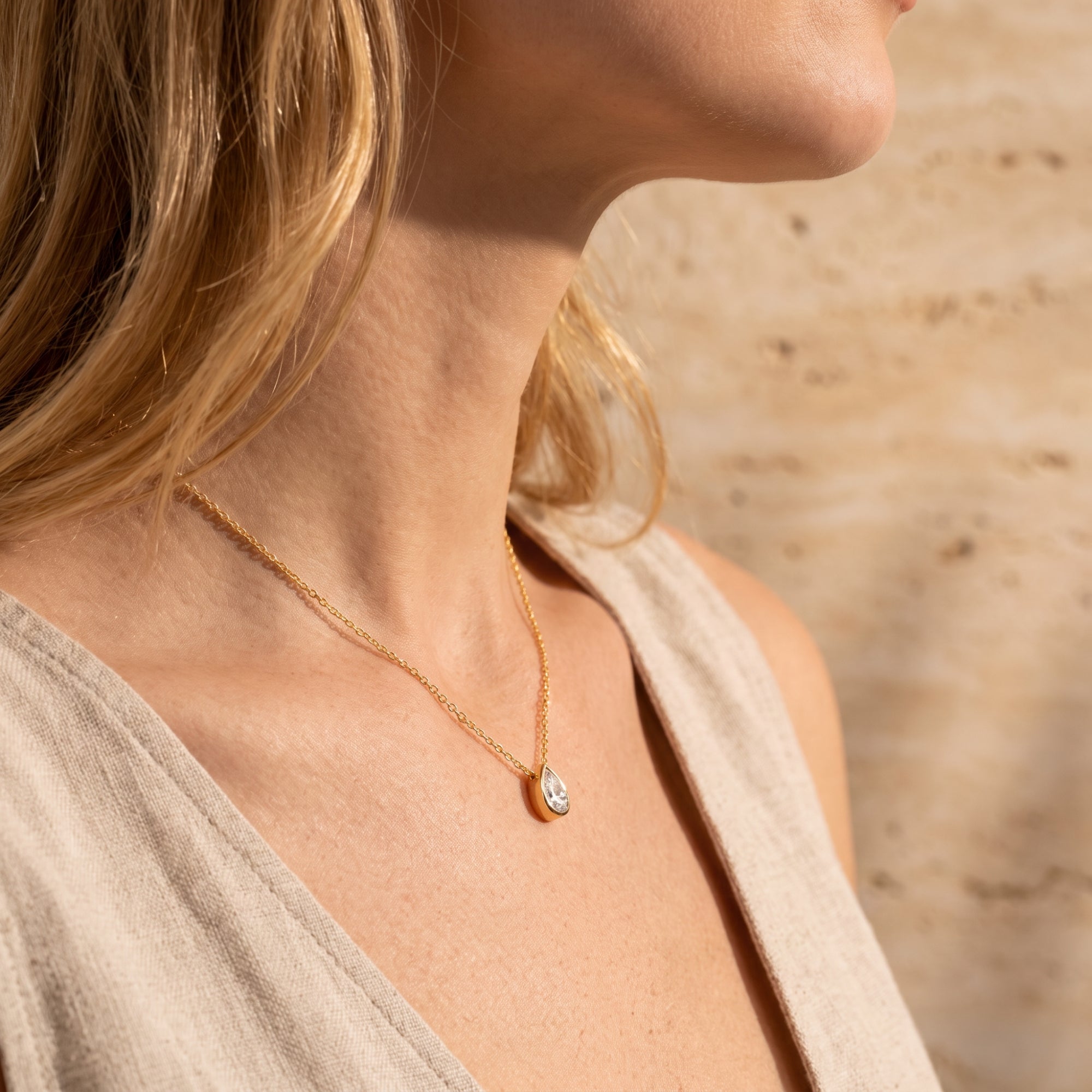 The Teardrop Bezel Necklace