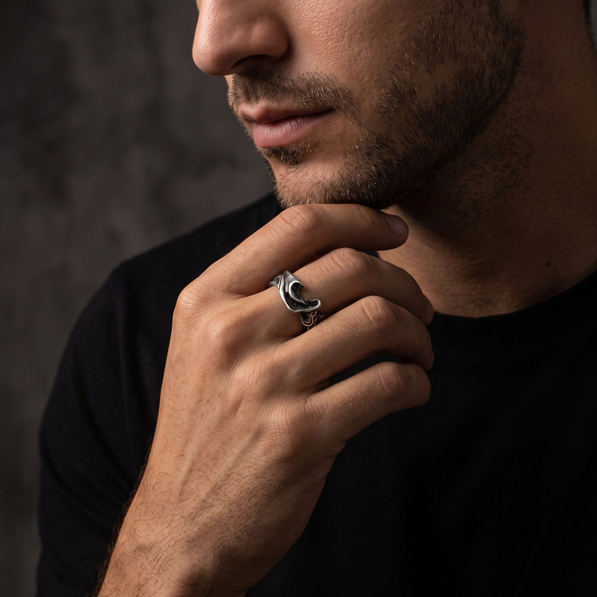 The Sculpted Wave Open Ring