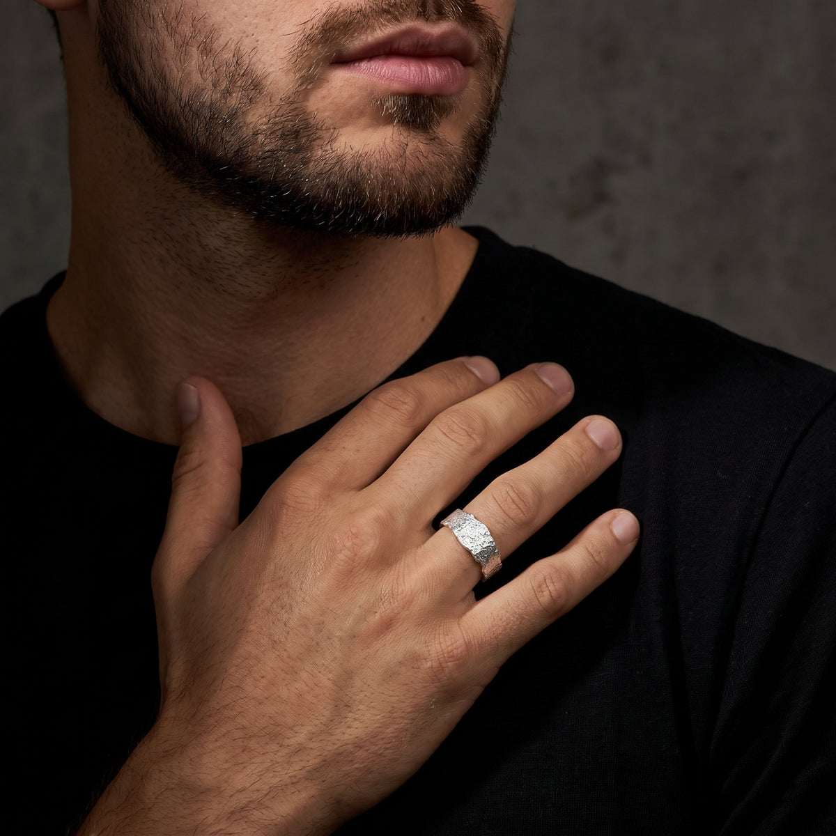 The Molten Texture Open Band Ring
