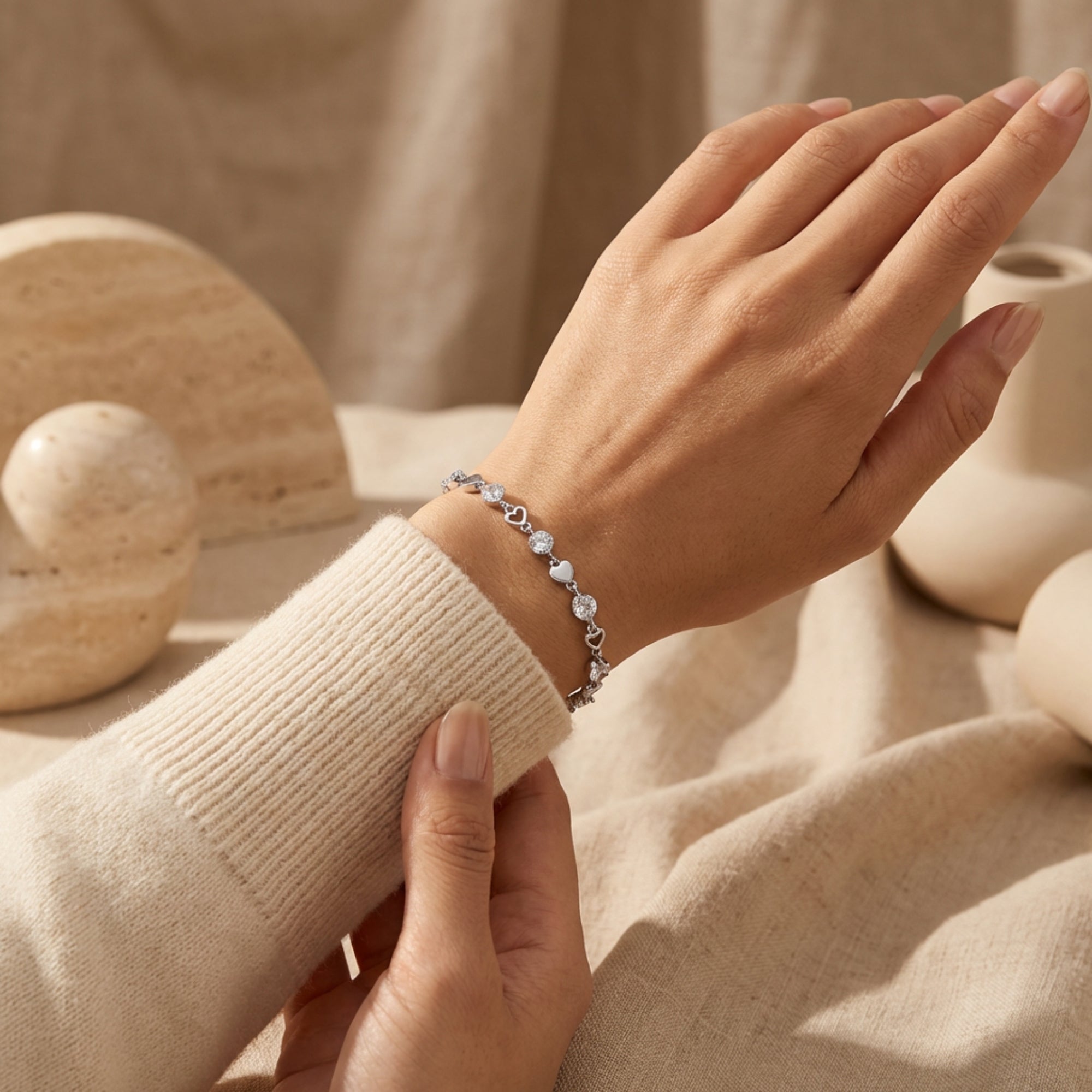 The 'Cherished Daughter' Silver Bracelet