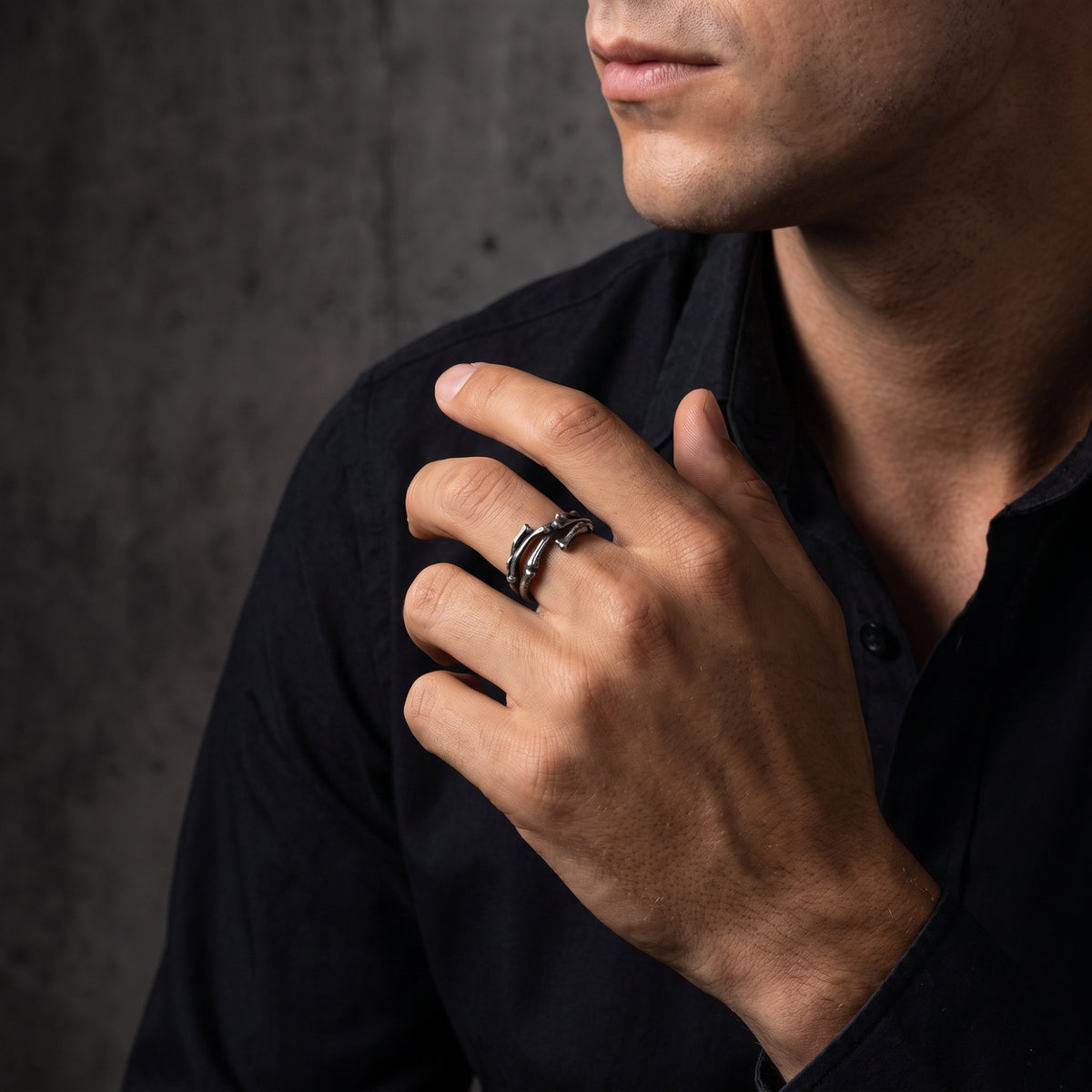 The Skeletal Open Band Ring