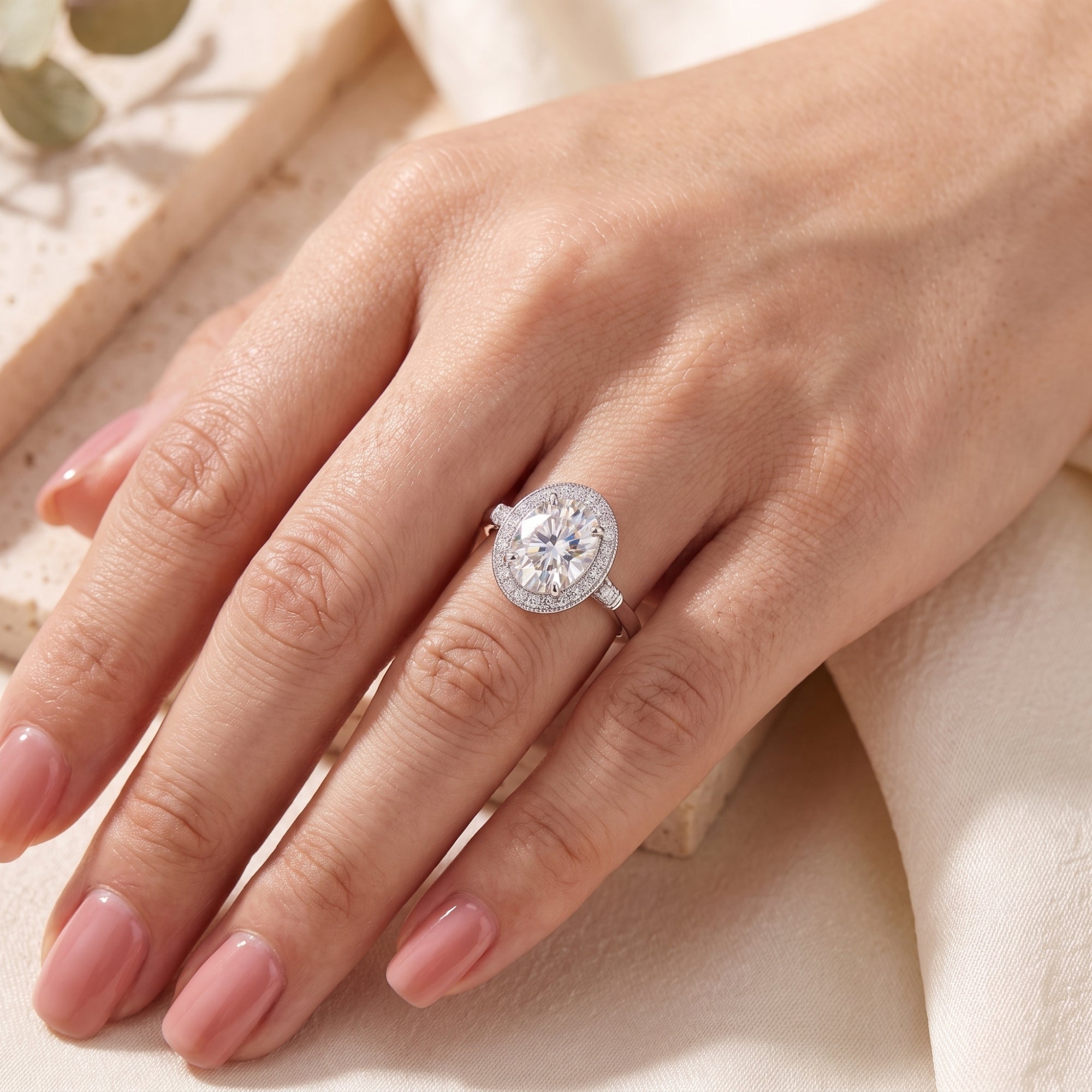 The Sovereign Oval Halo Ring
