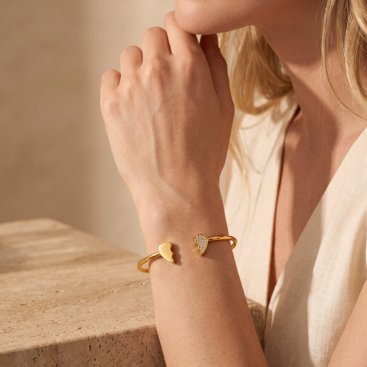 The Split Heart Cuff Bracelet