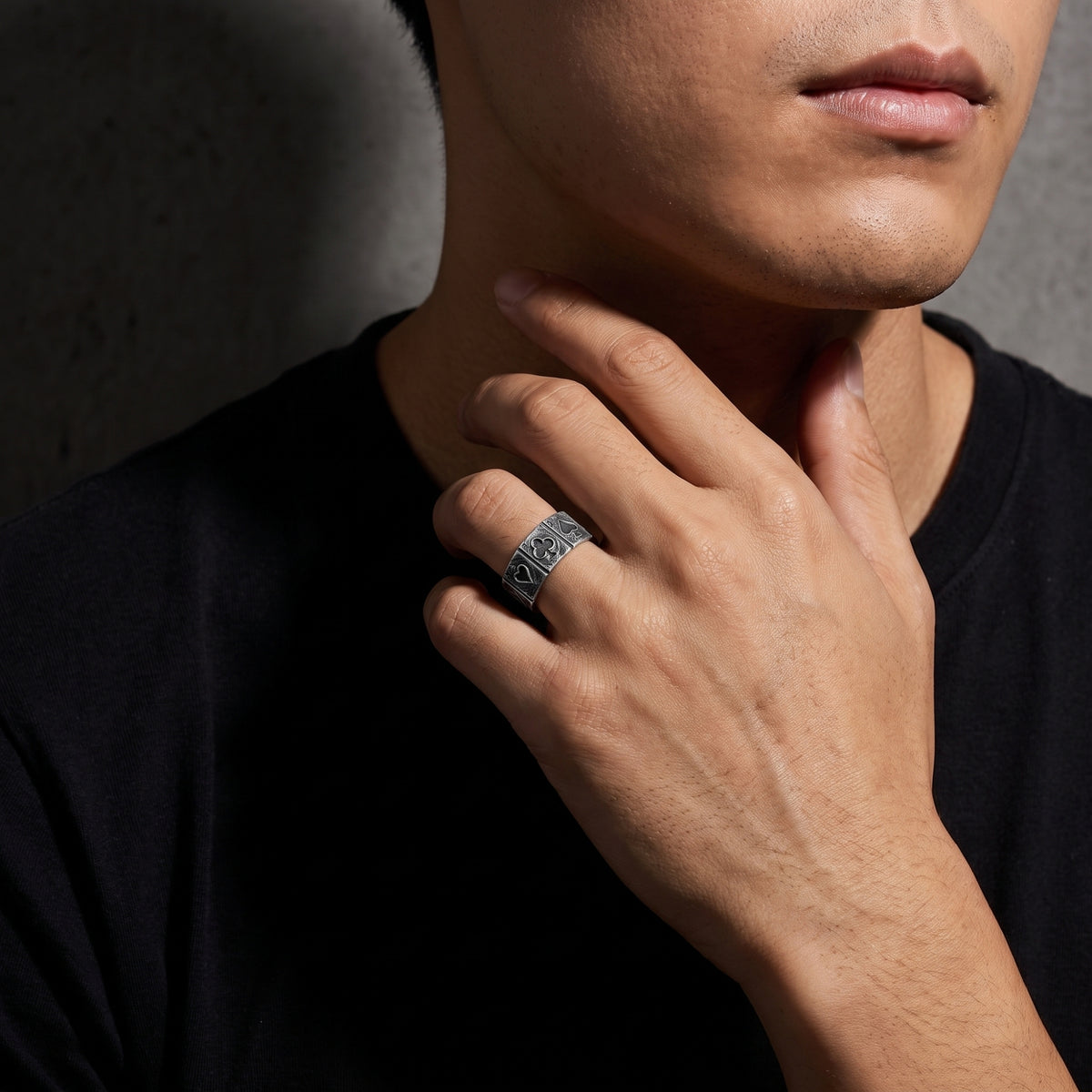 The Four Aces Open Band Ring