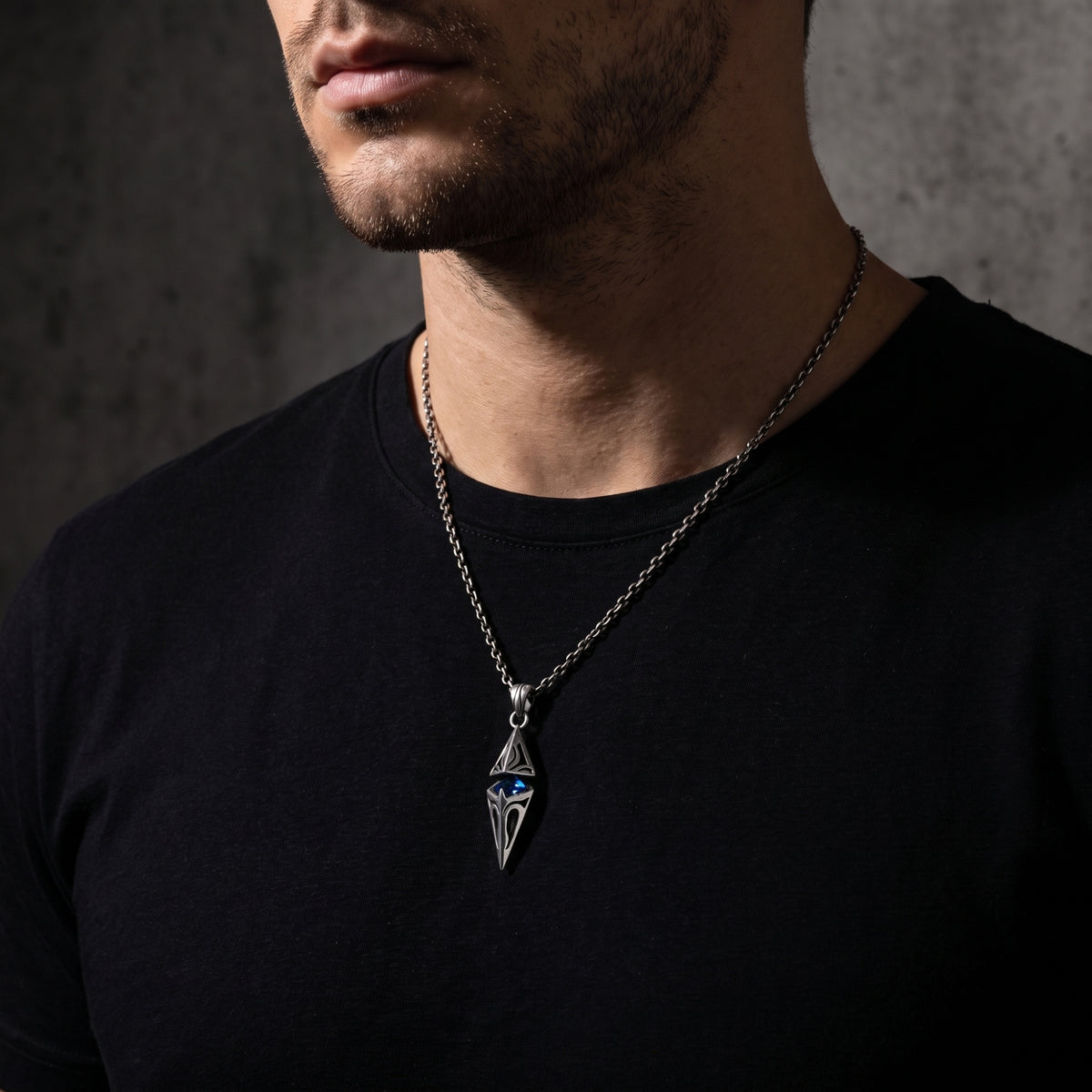 The Cobalt Prism Pendant Necklace