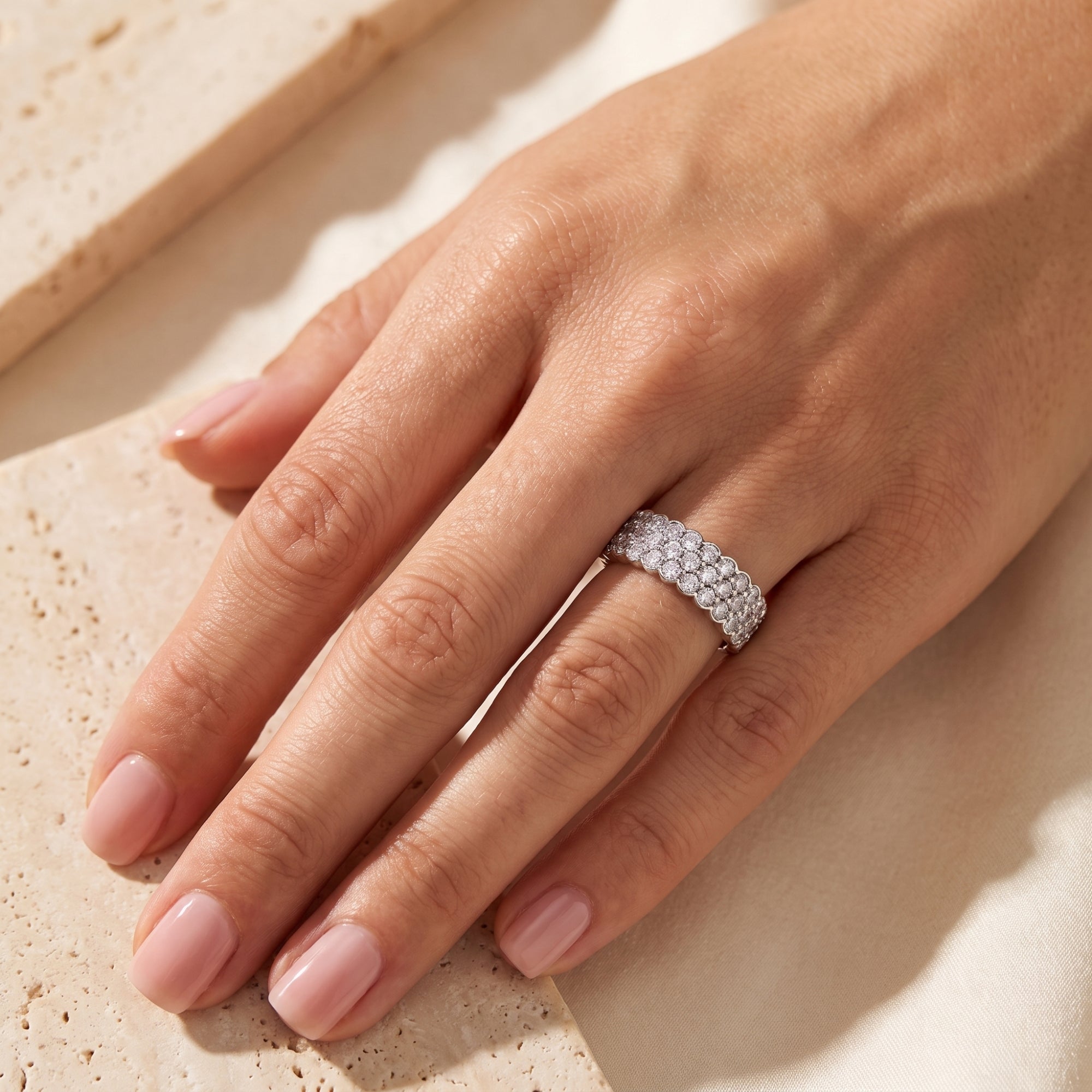 The Scalloped Triple Ring
