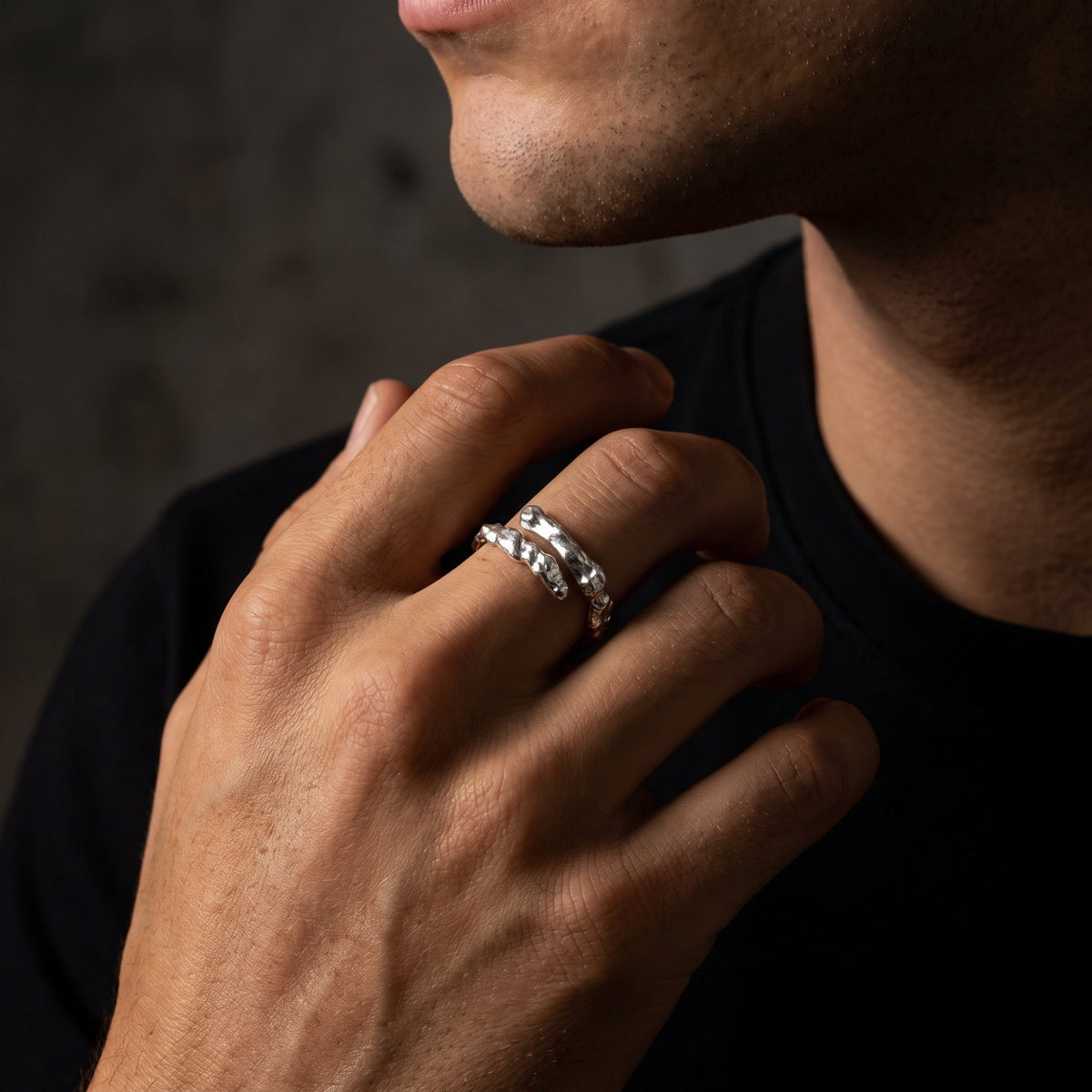 The Molten Texture Wrap Ring