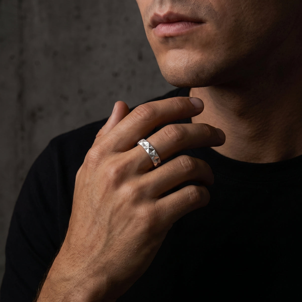 The Faceted Pyramid Ring