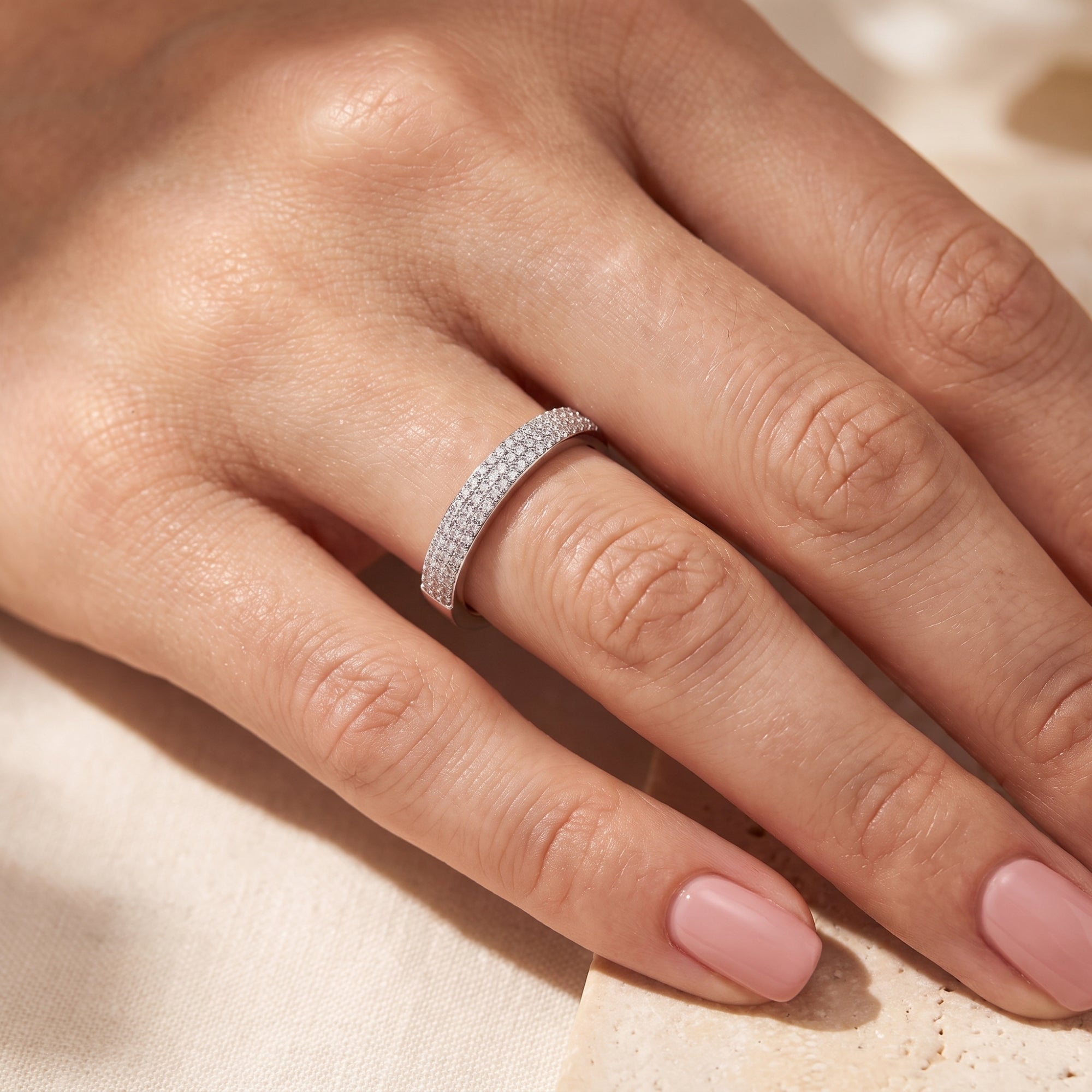 The Triple Pave Band Ring