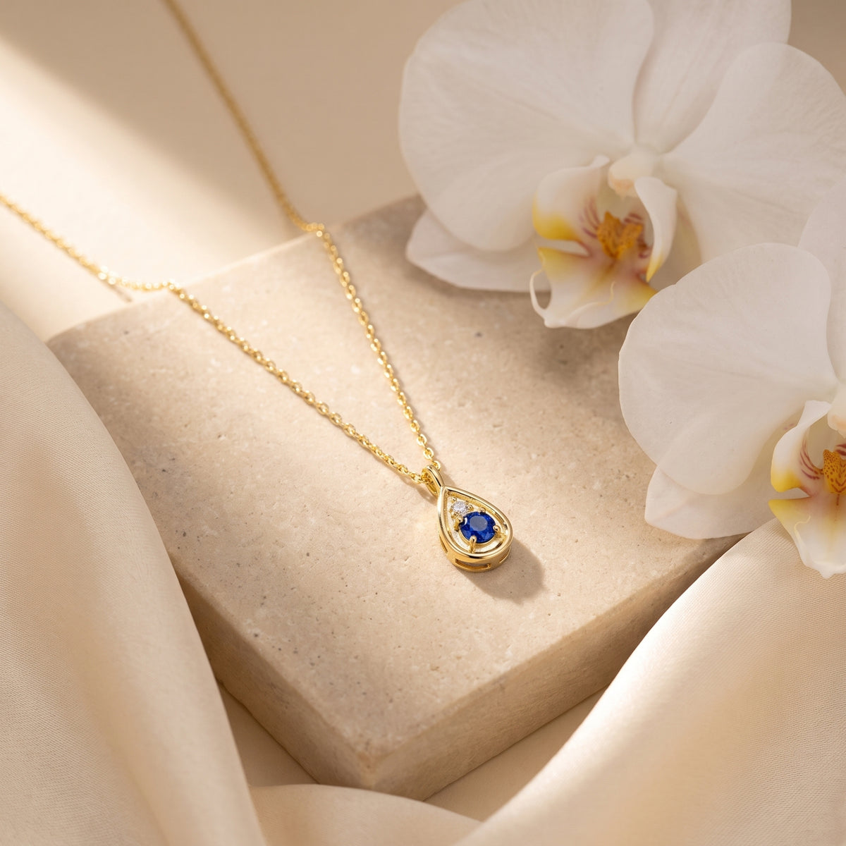 The Teardrop Birthstone Necklace