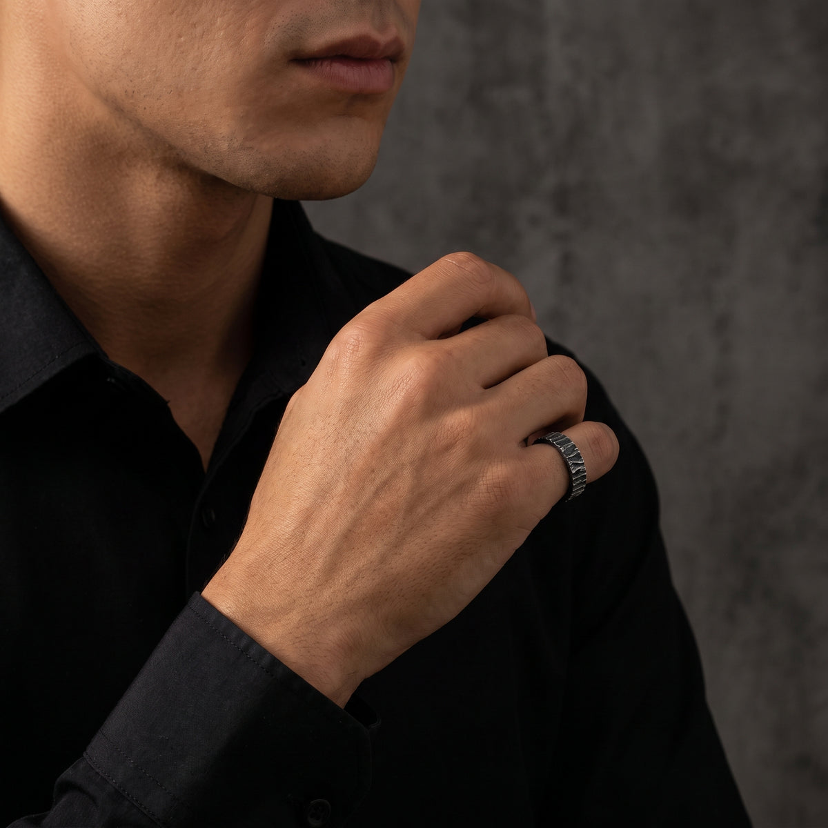 The Bark Textured Open Ring