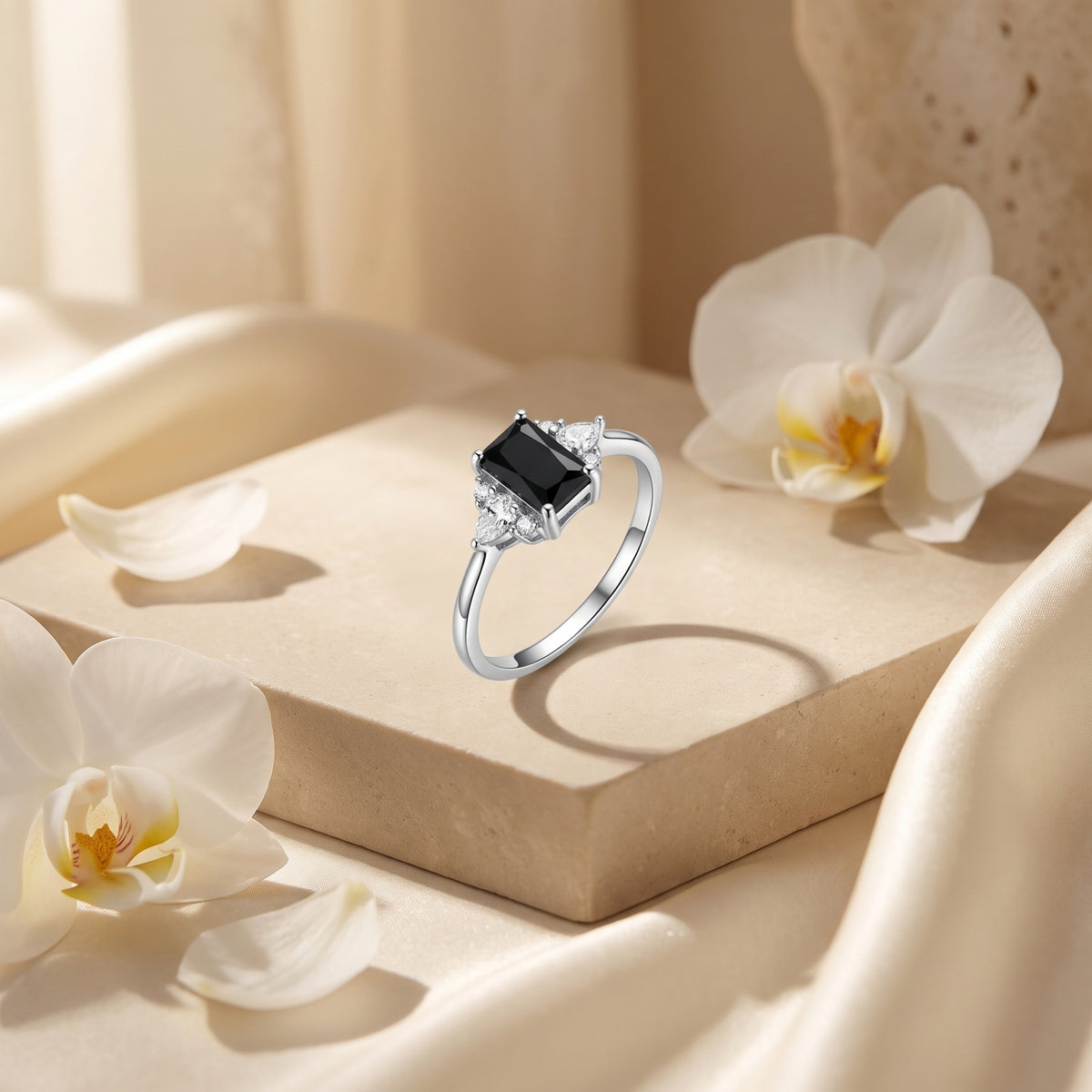 The Black Emerald Cluster Ring