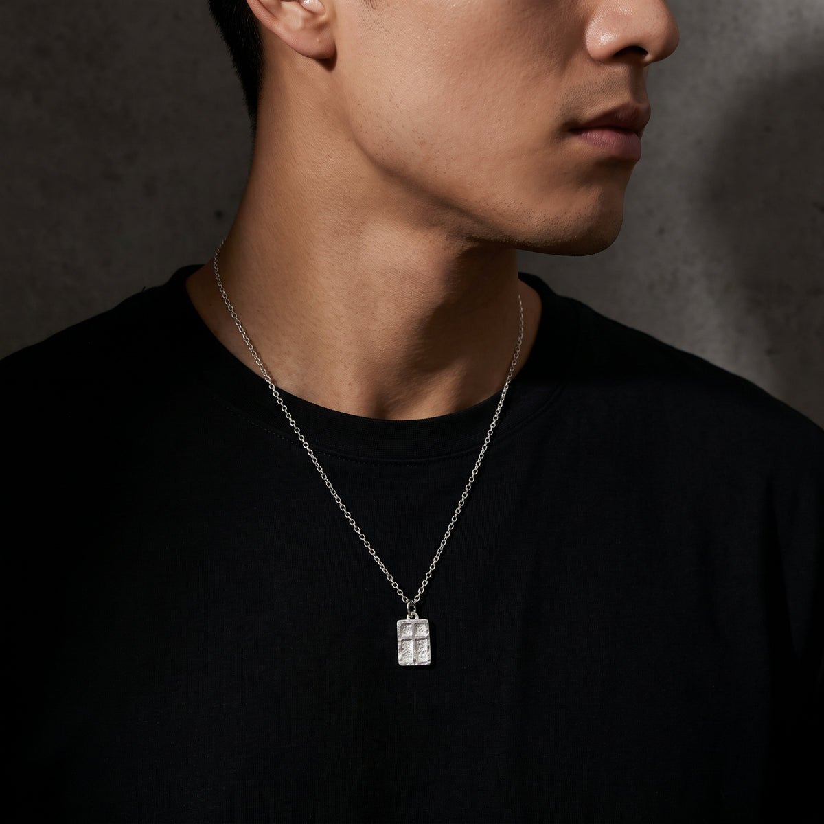 The Textured Cross Pendant Necklace