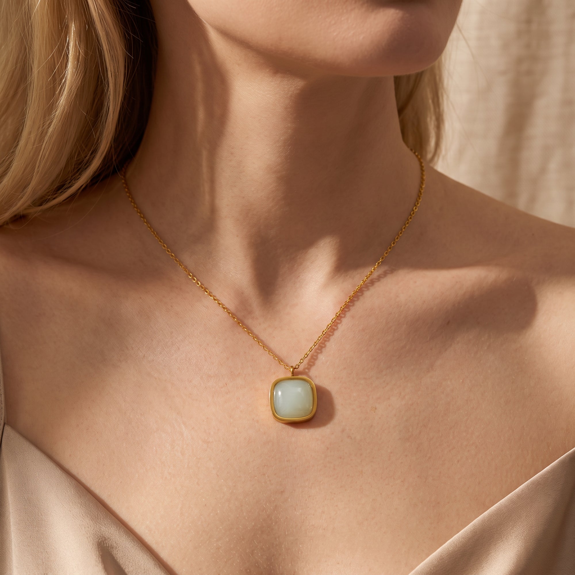 The Cushion Bezel Pendant Necklace