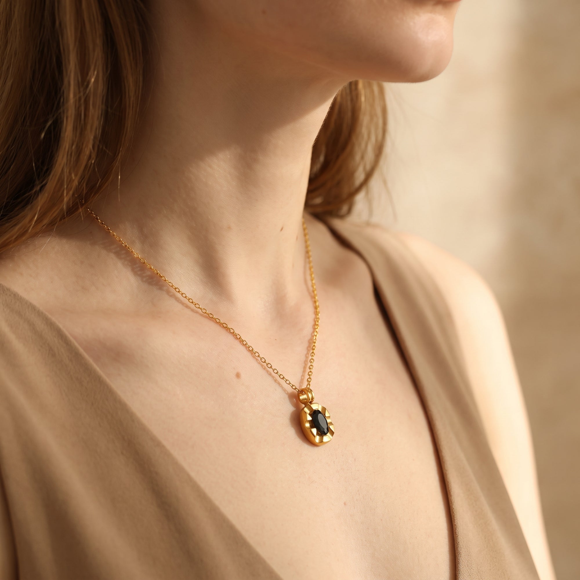 The Fluted Oval Medallion Necklace