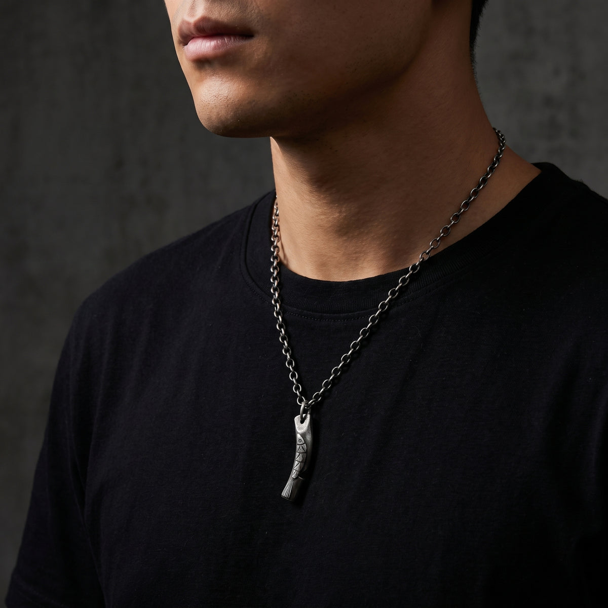 The Carved Fish Pendant Necklace