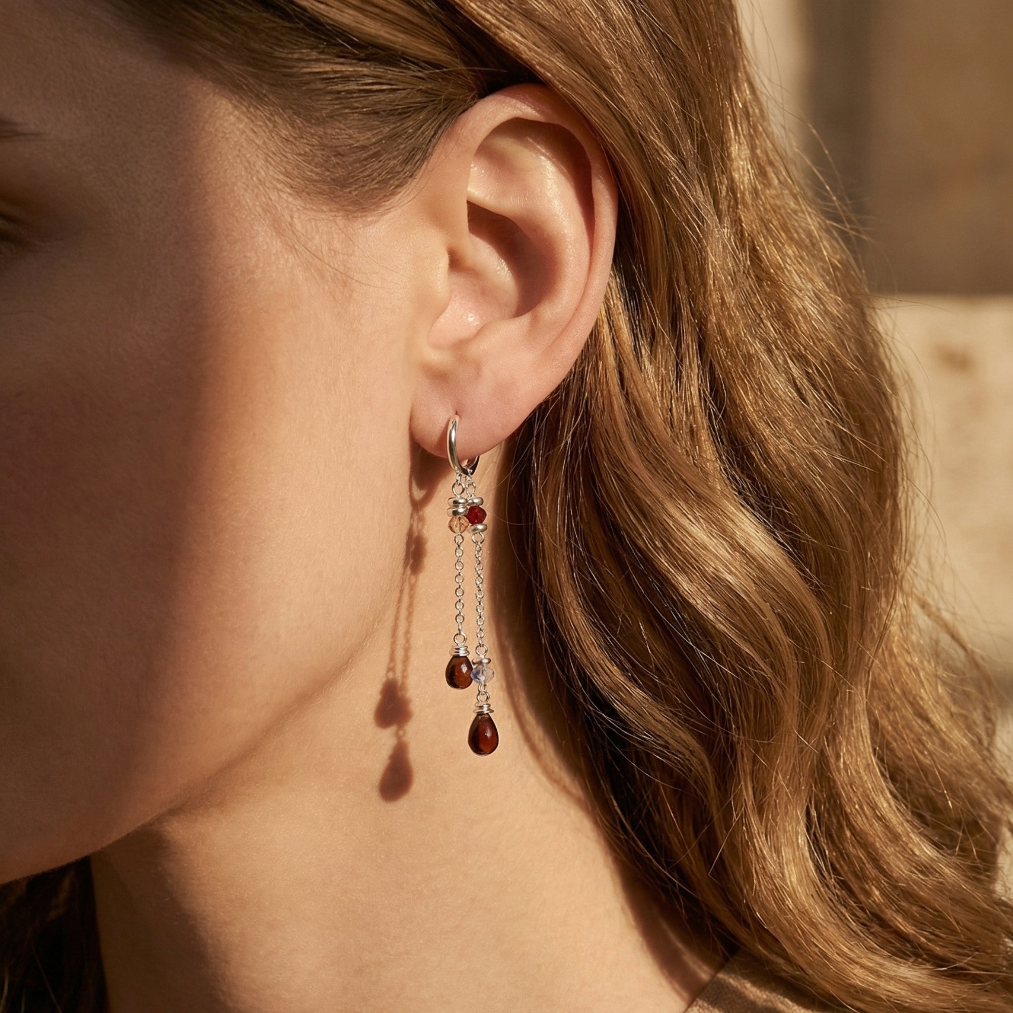 The Serene Garnet Earrings