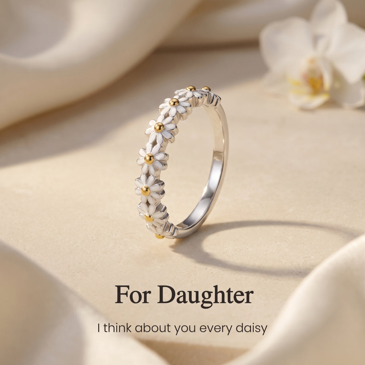 The Daisy Cluster Engraved Ring