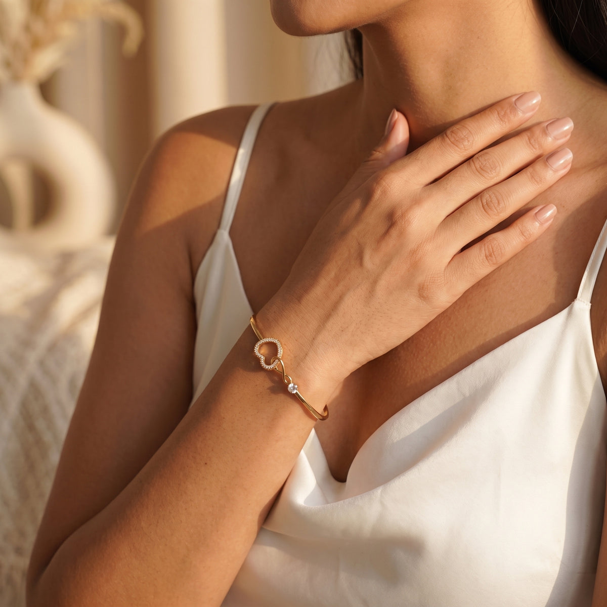 The Linked Heart Bangle Bracelet
