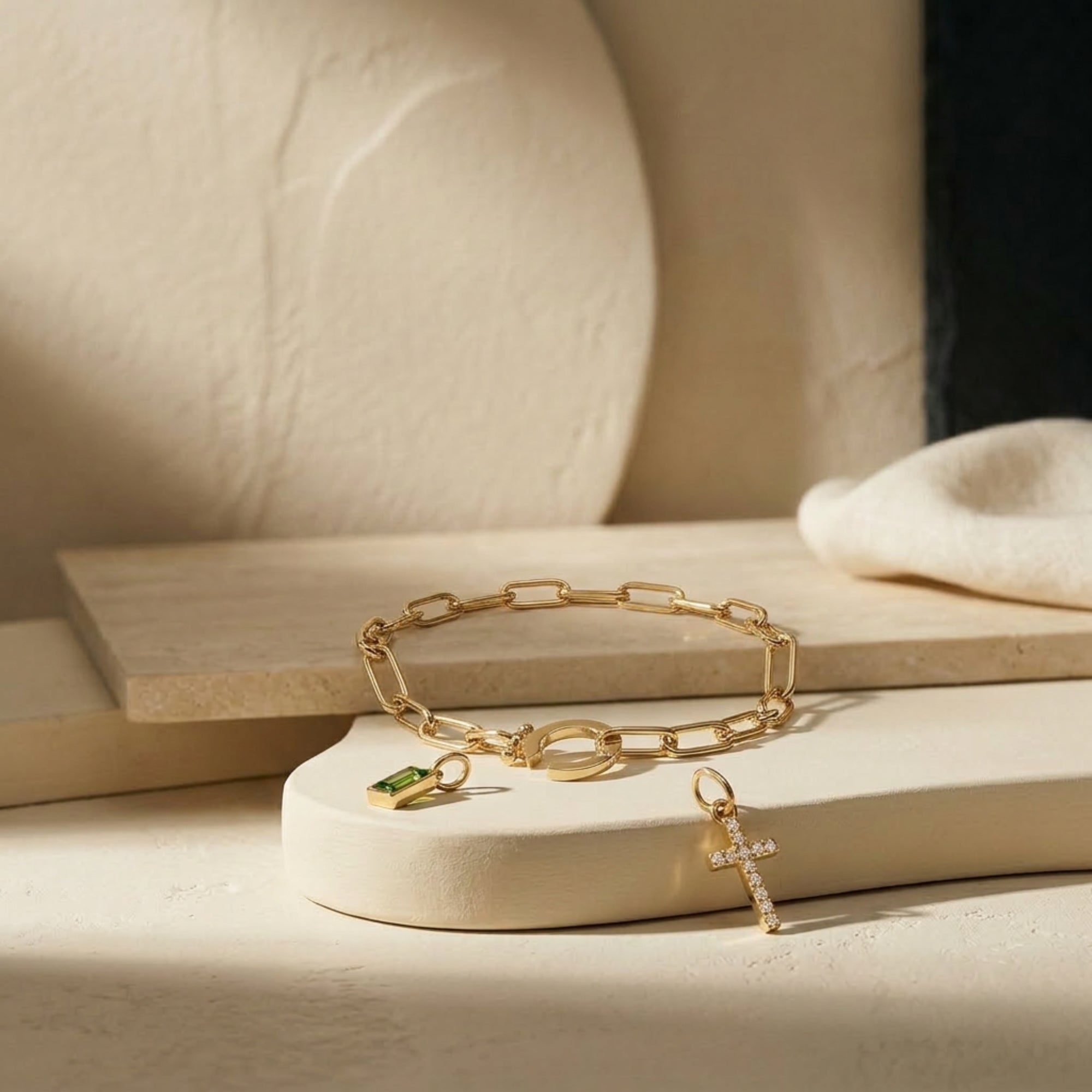 The Faithful Connection Birthstone Cross Bracelet