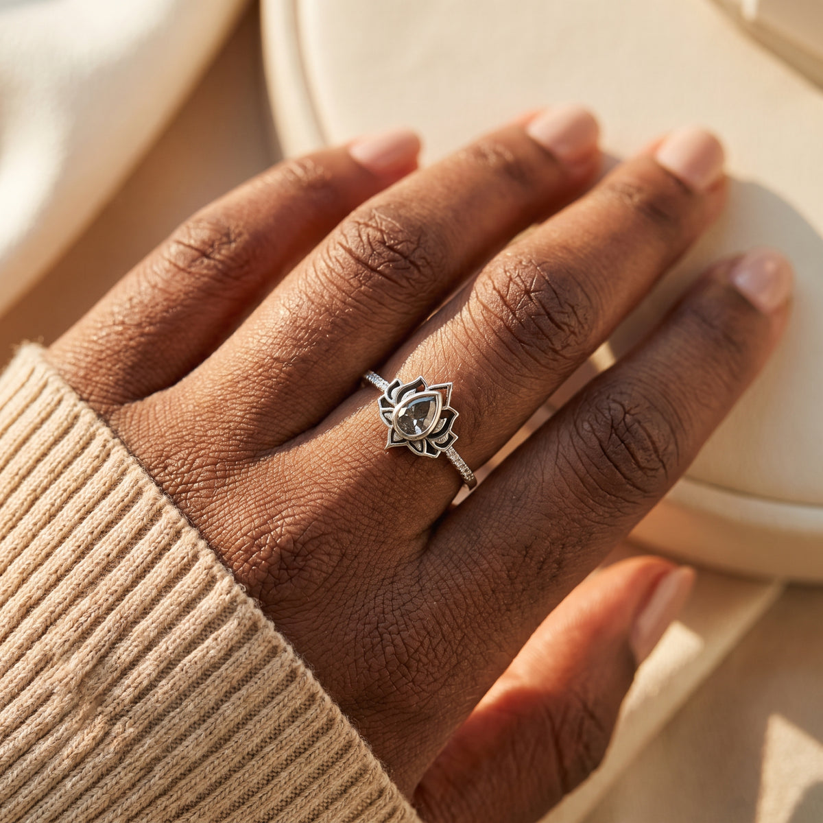 The Begin Again Lotus Ring