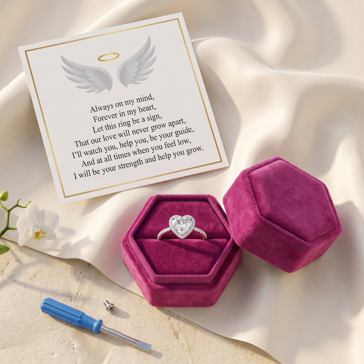 The Cherished Heart Halo Ring